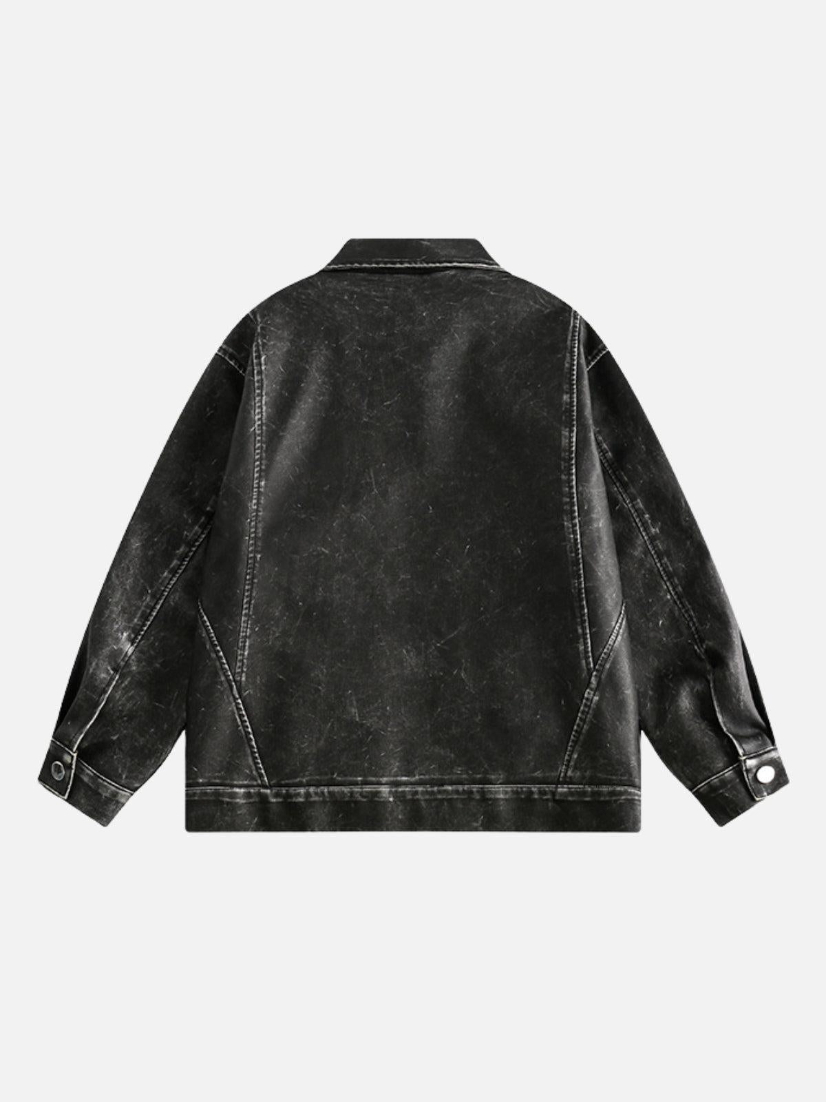 TALISHKO Washed Faux Leather Jacket