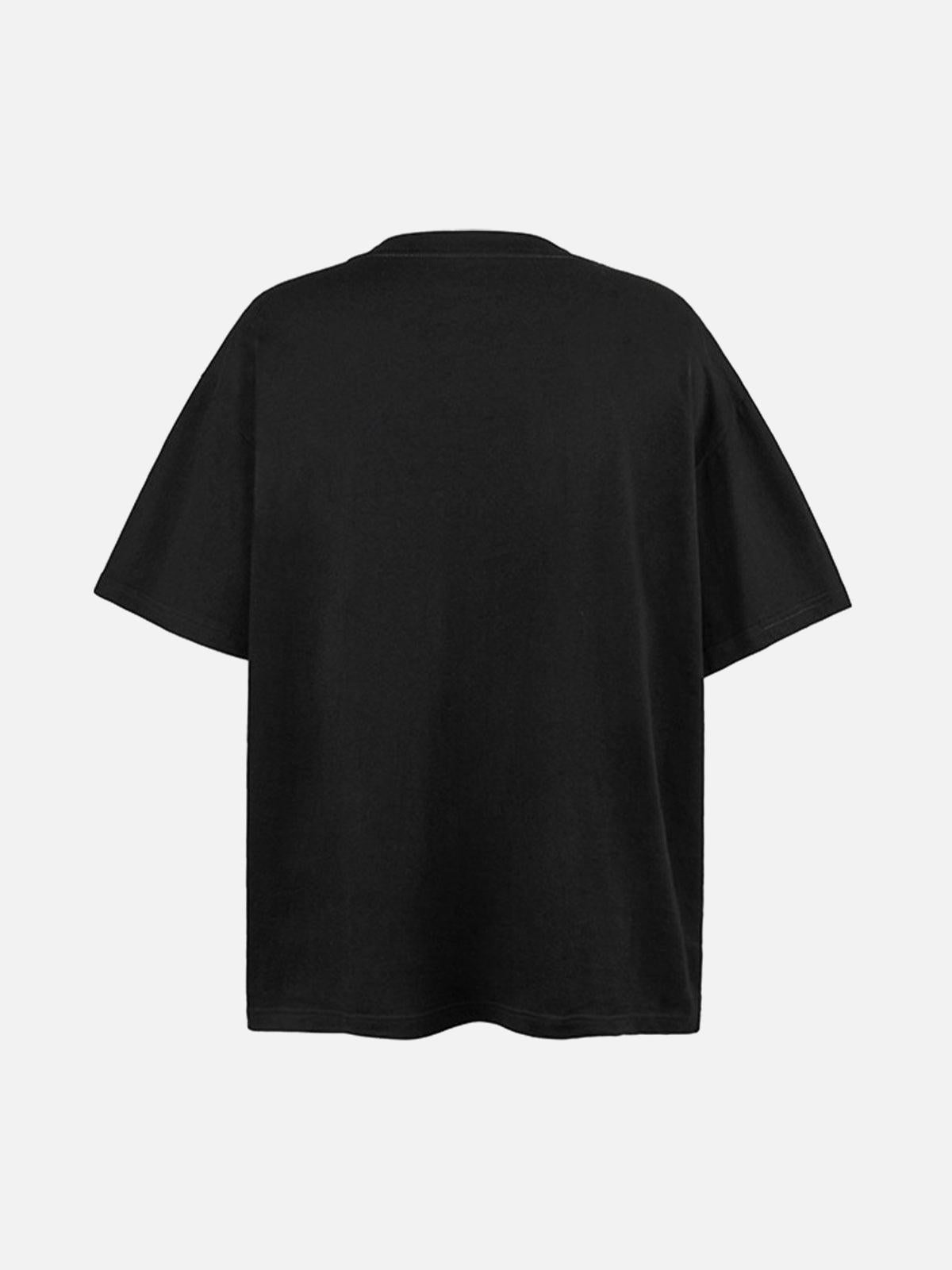 TALISHKO Black Graphic Crew Neck T-Shirt