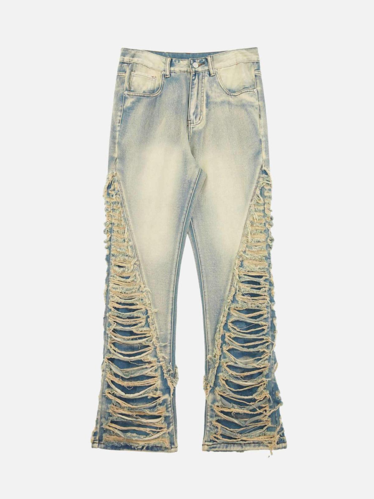 TALISHKO Ripped Double Straight Jeans