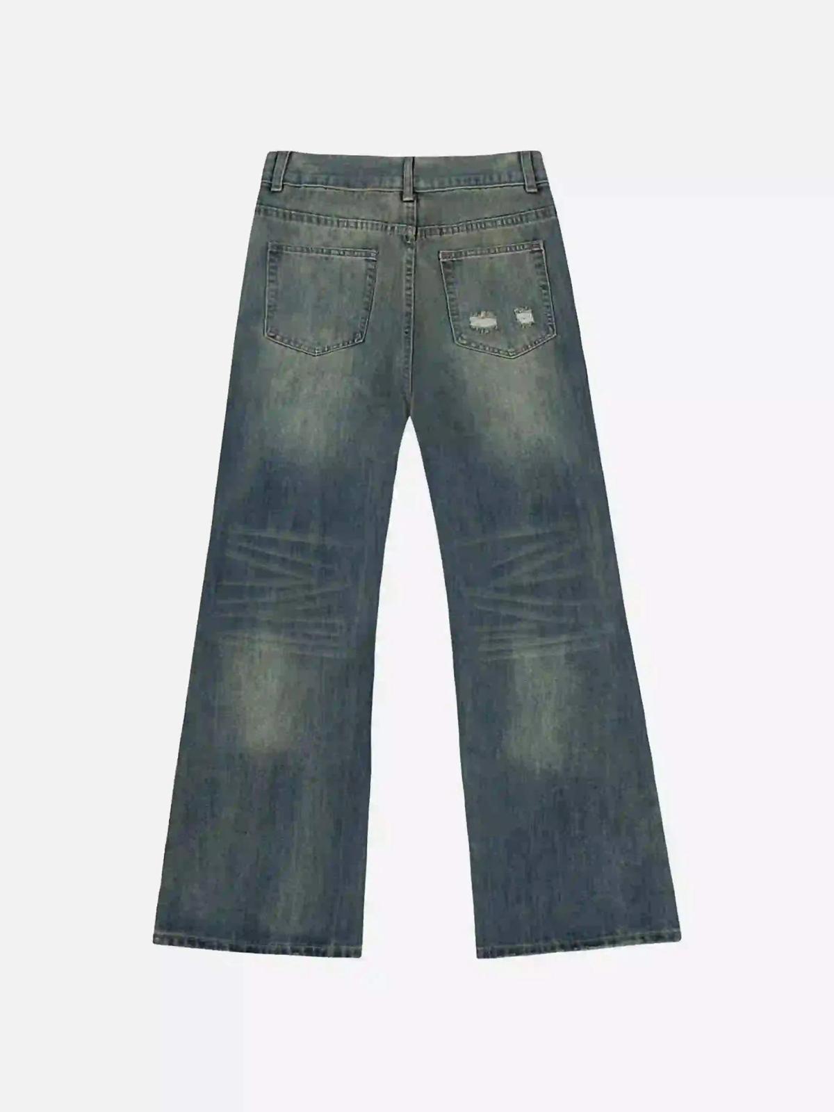 TALISHKO American High Street Graffiti Washed Jeans