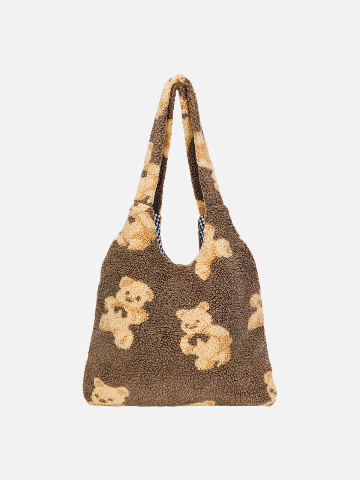 TALISHKO Bear Pattern Sherpa Bag
