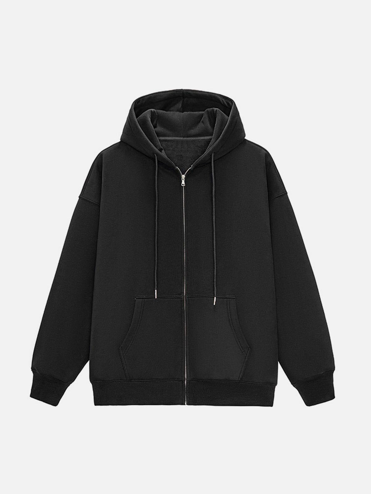 TALISHKO ZIP UP Solid Color Hoodie