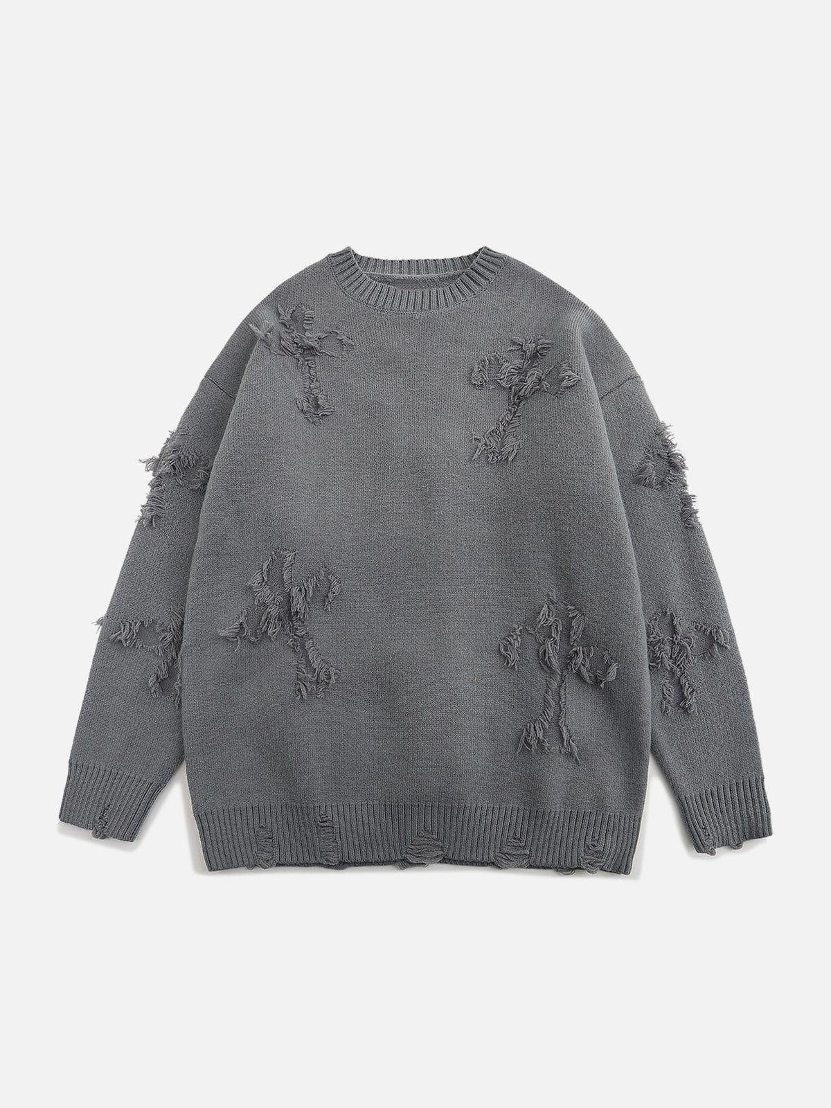 TALISHKO Crosses Patchwork Sweater