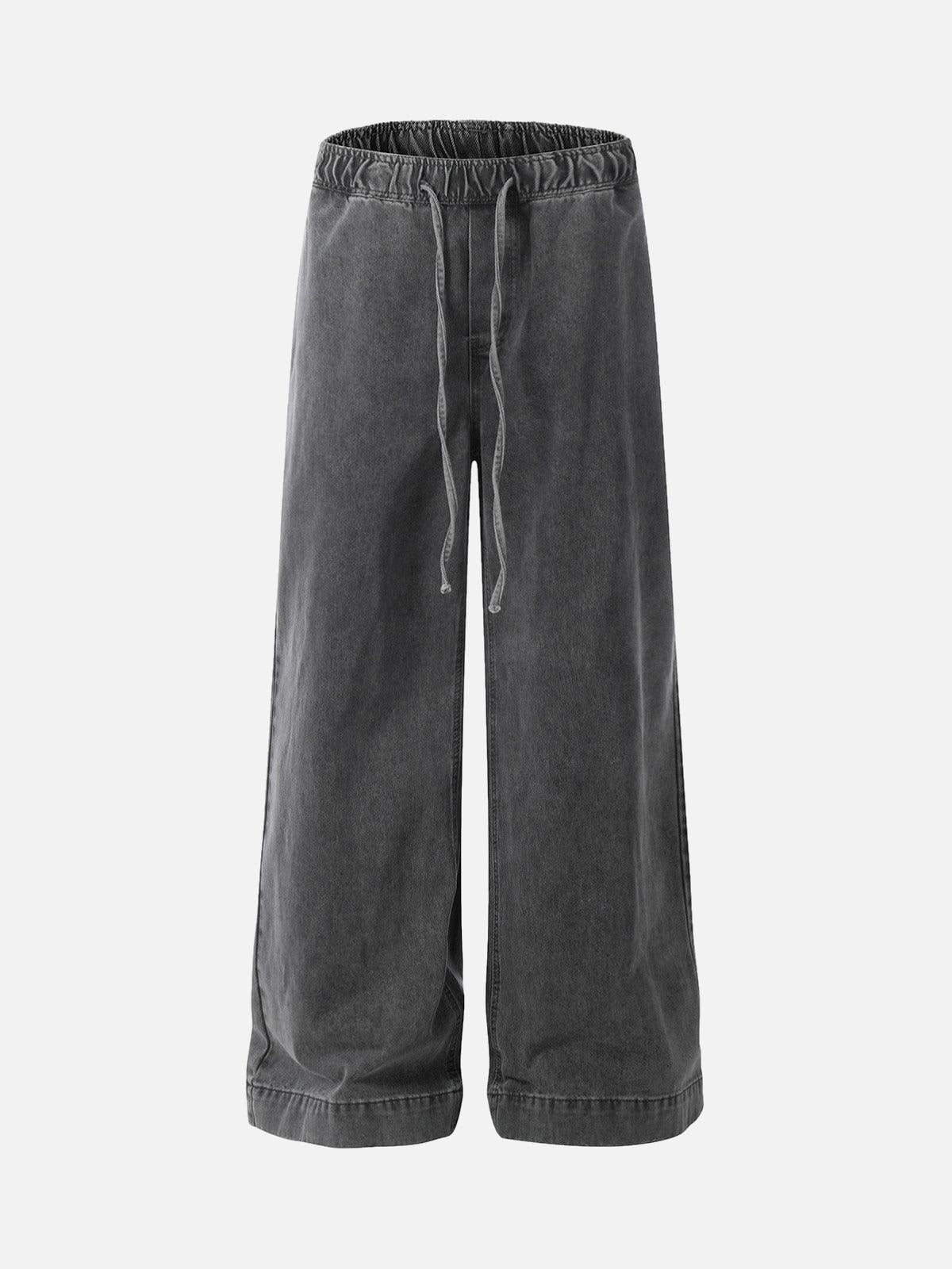TALISHKO Classic Washed Drawstring Baggy Jeans