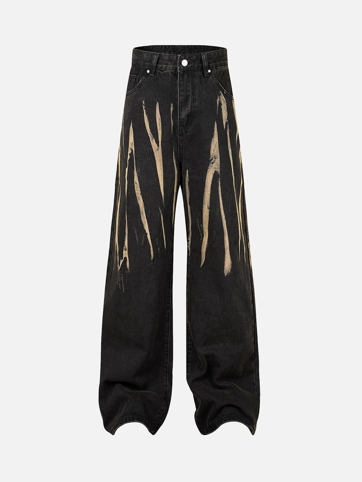 TALISHKO High Street Hip Hop Hand-Painted Spray-Painted Jeans
