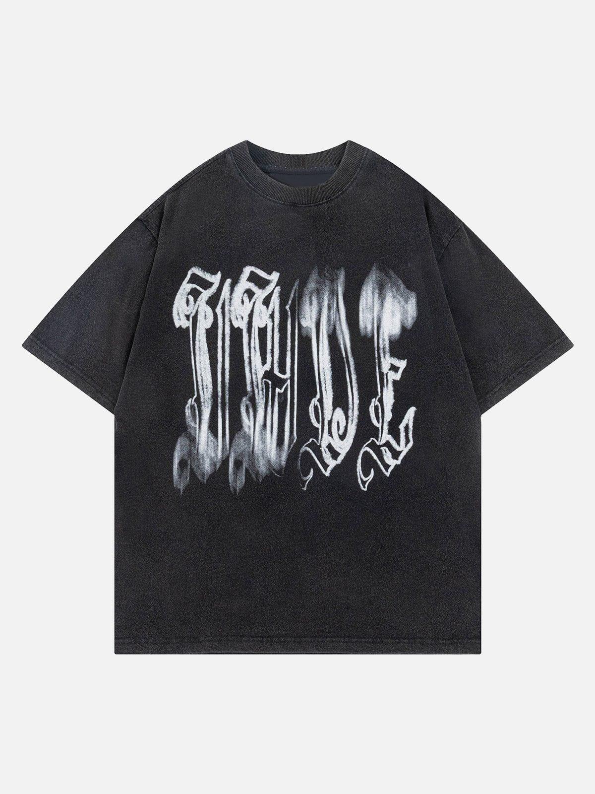 TALISHKO Fuzzy Font Print Washed Tee