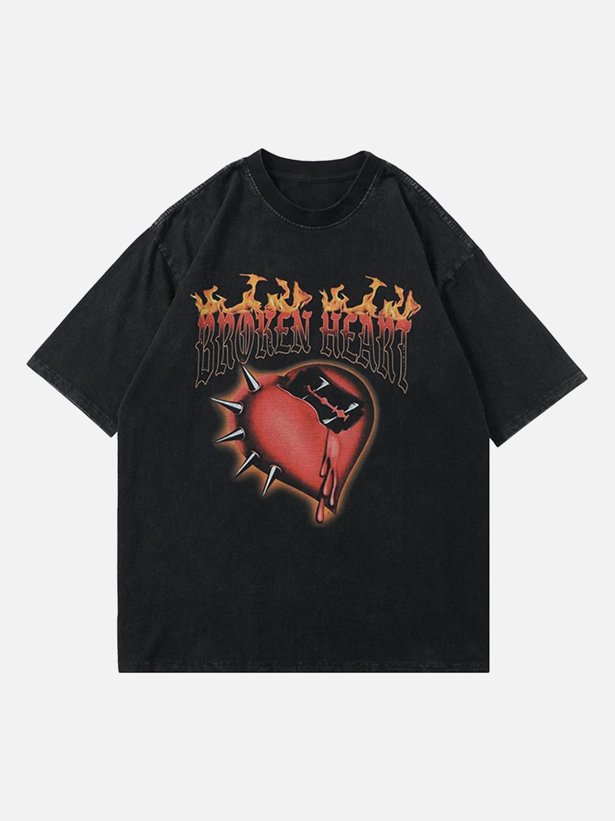 TALISHKO High Street Heart-Print Dark T-Shirt