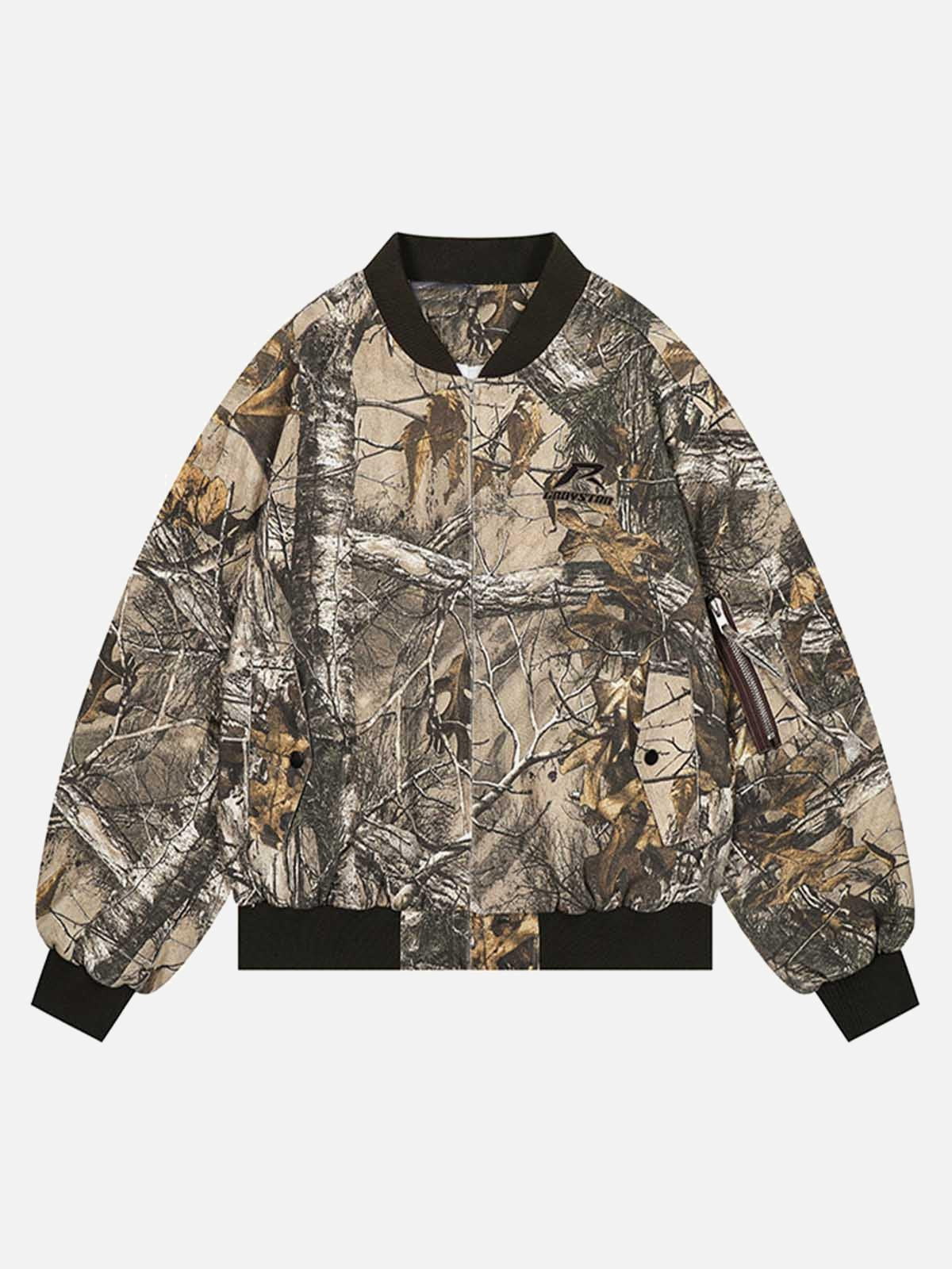 TALISHKO Leaf Camouflage Baseball Bomber Jacket