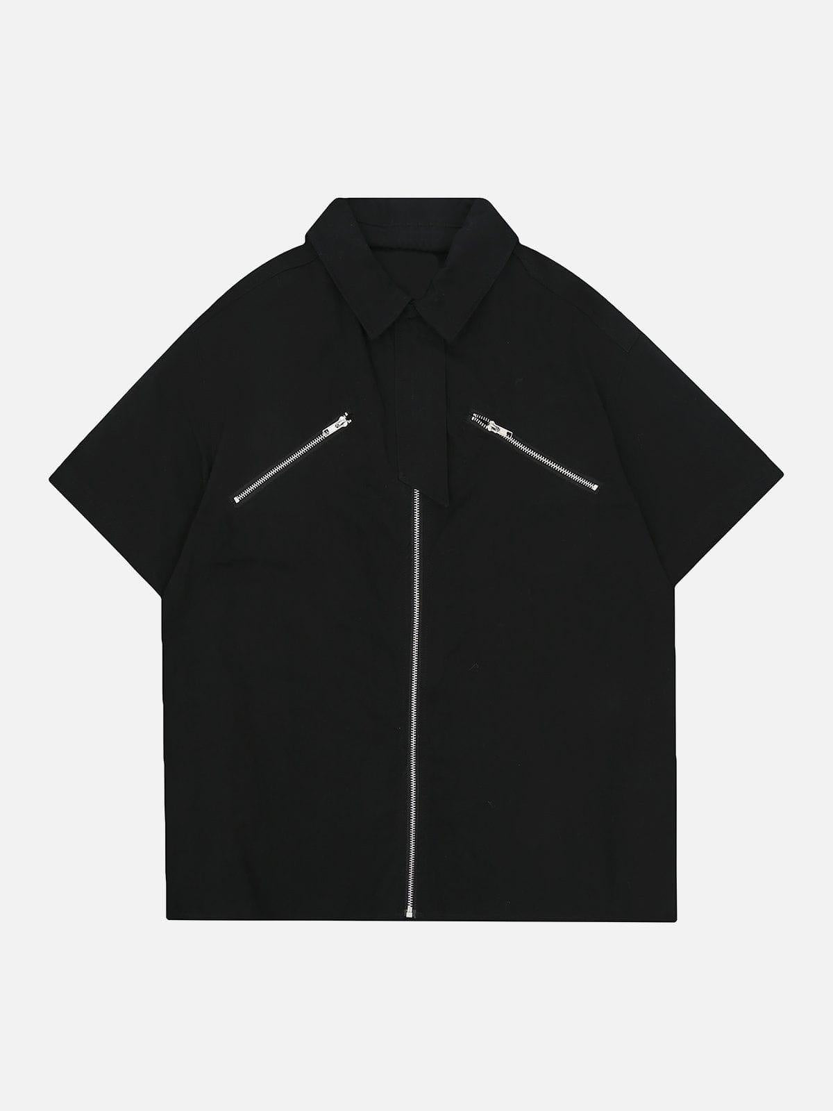 TALISHKO Zip Patchwork Tee