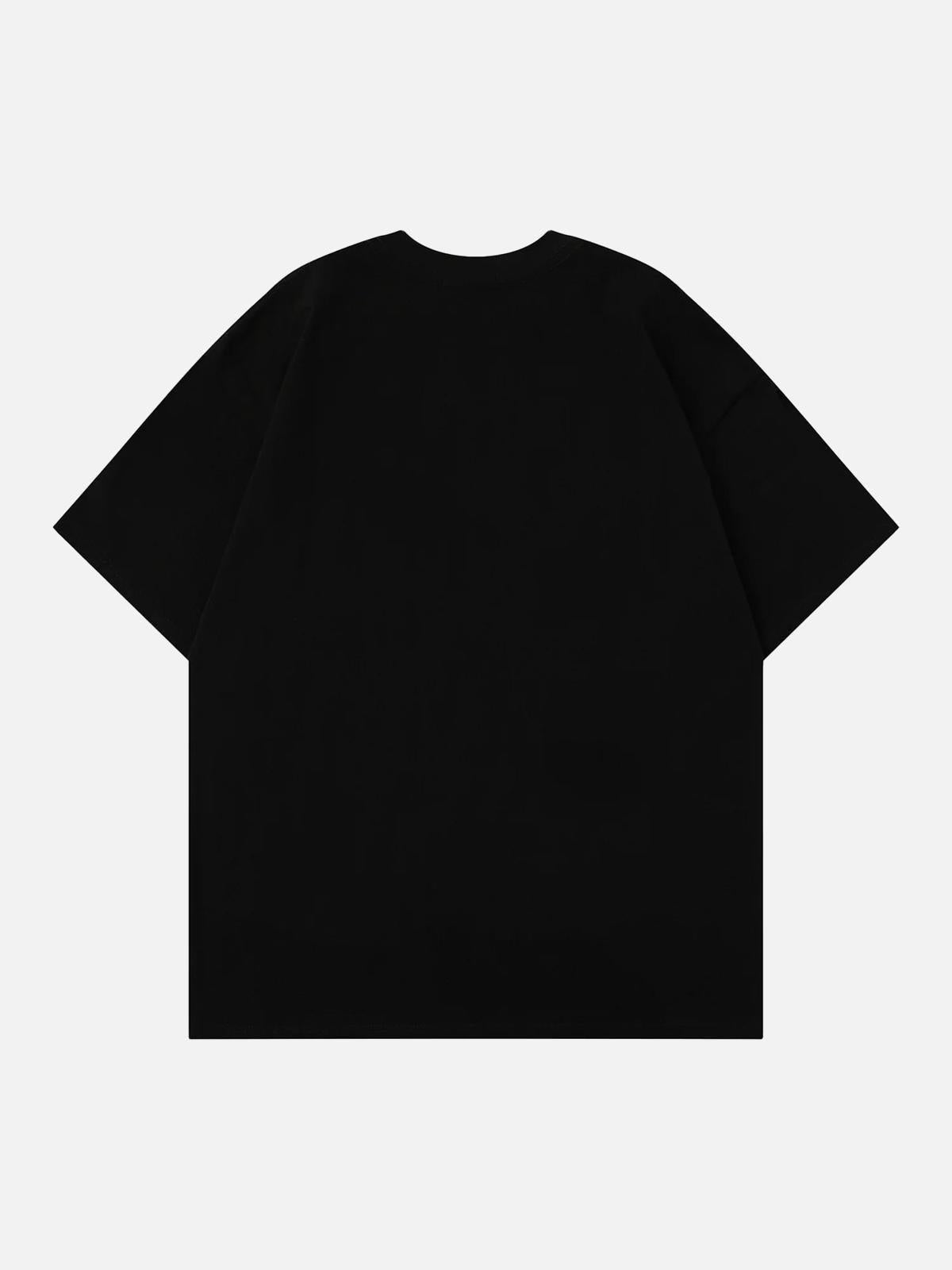 TALISHKO Loose American Fuzzy Fun Printed T-Shirt