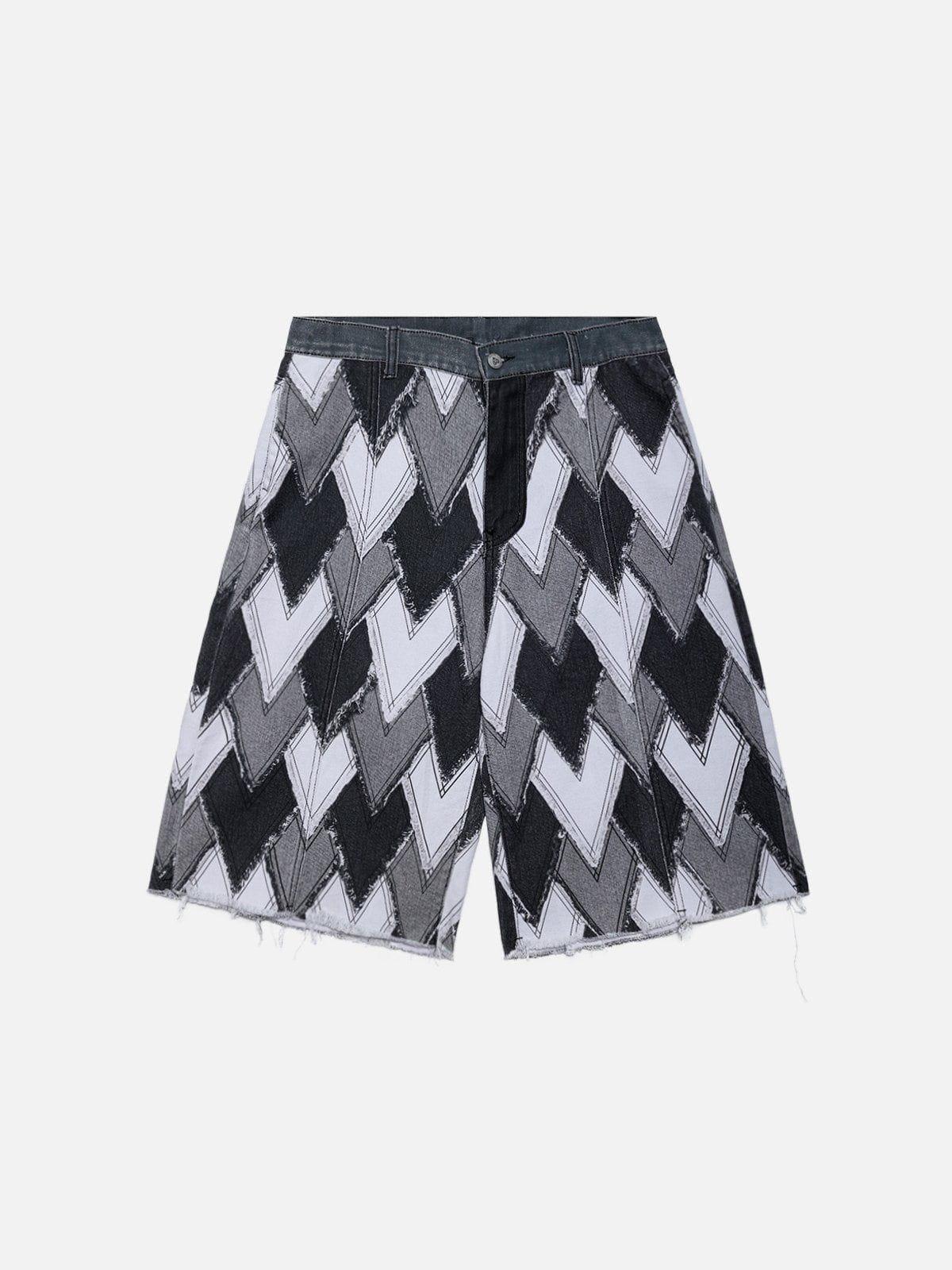TALISHKO Heart Patchwork Jorts