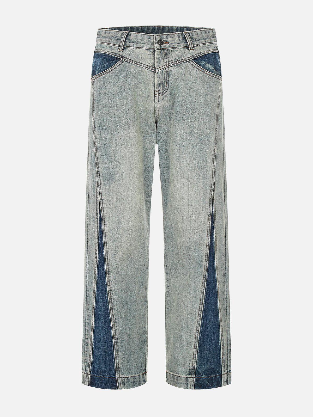 TALISHKO Patchwork Color Blocking Jeans