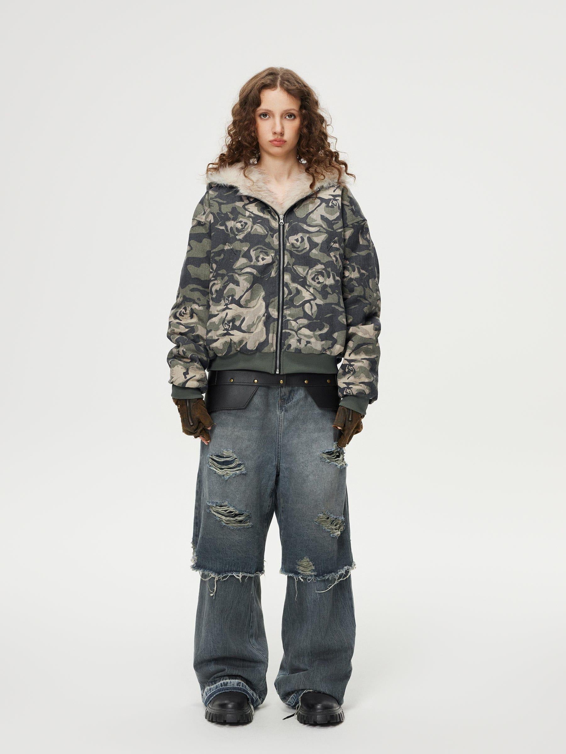 TALISHKO Distressed Two Layer Baggy Jeans