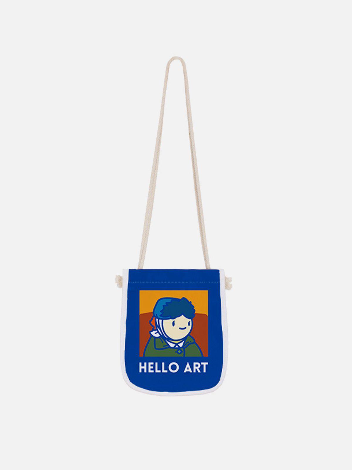 TALISHKO Van Gogh Cartoon Printed Crossbody Bag