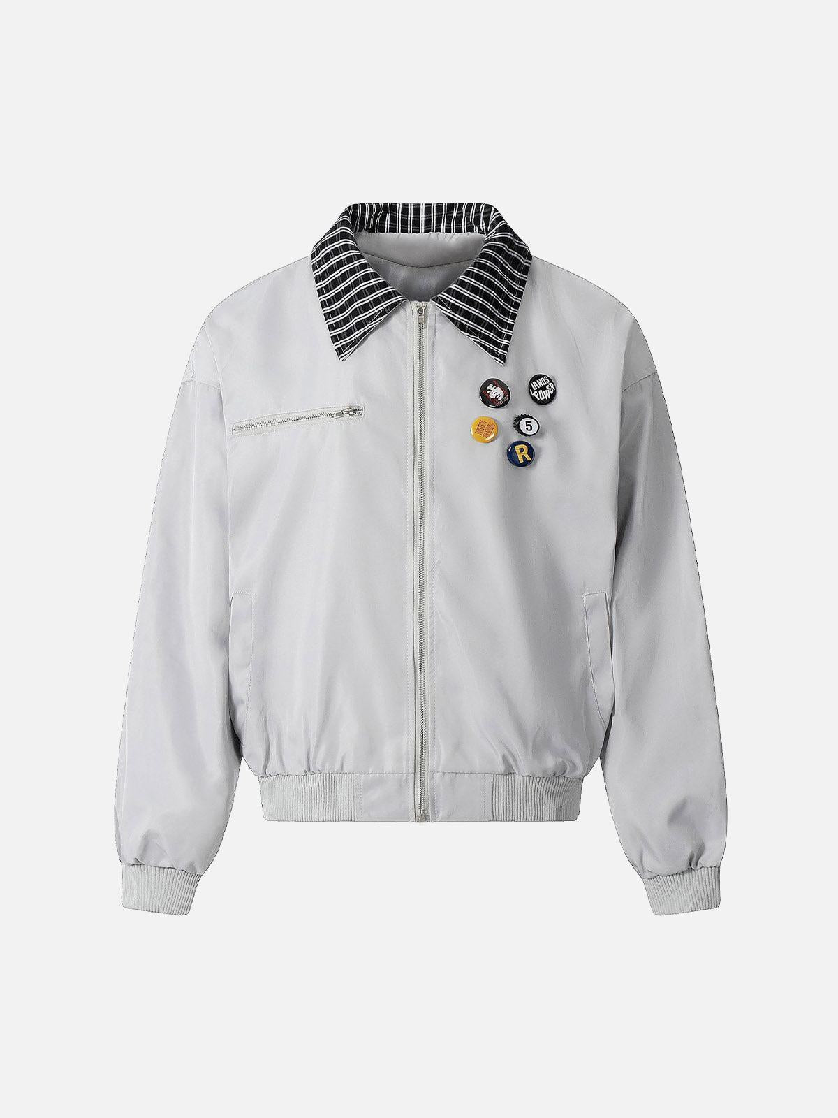 TALISHKO Retro Badge Stitching Work Jacket