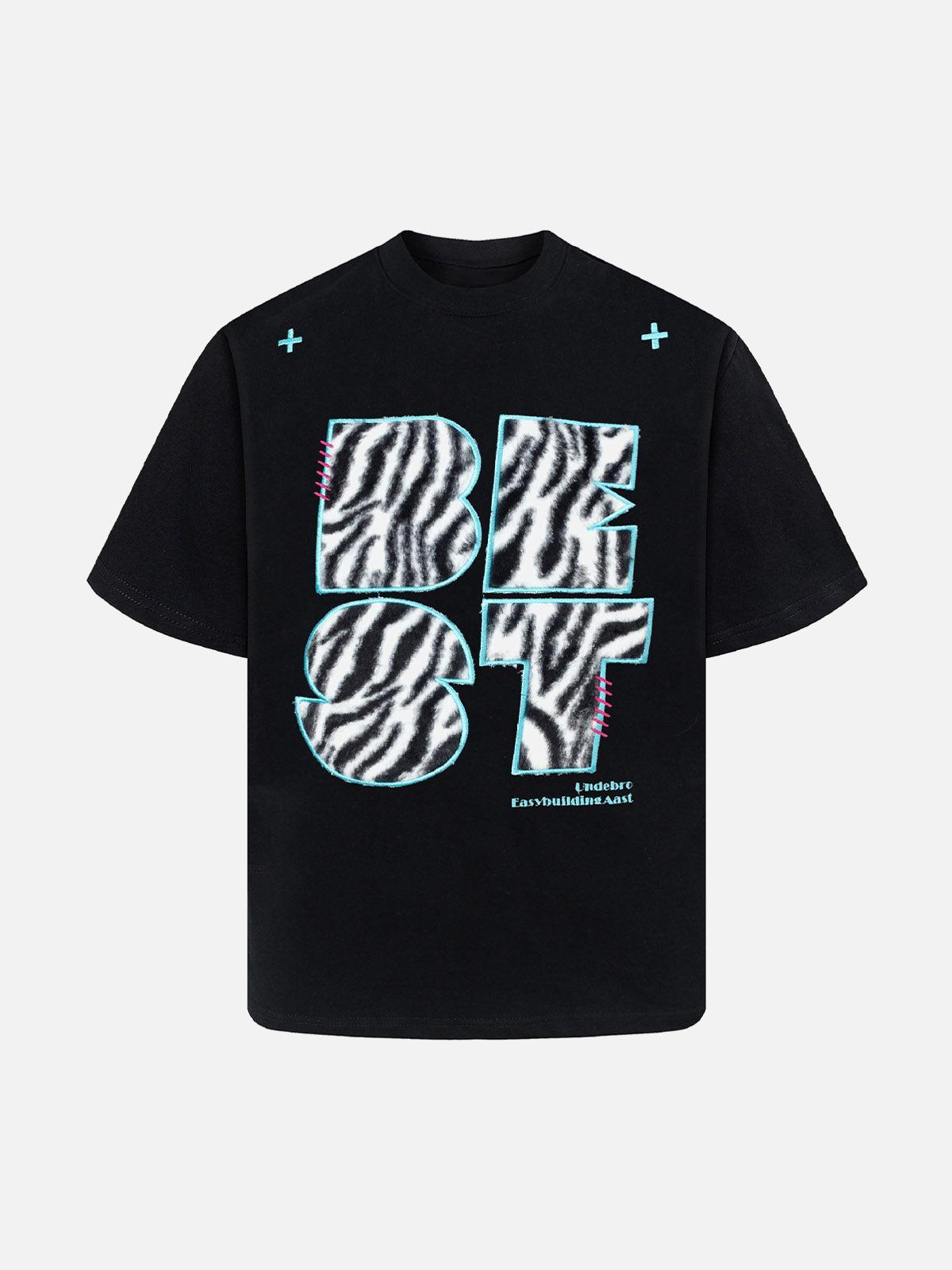 TALISHKO Bold Zebra Print Graphic T-Shirt