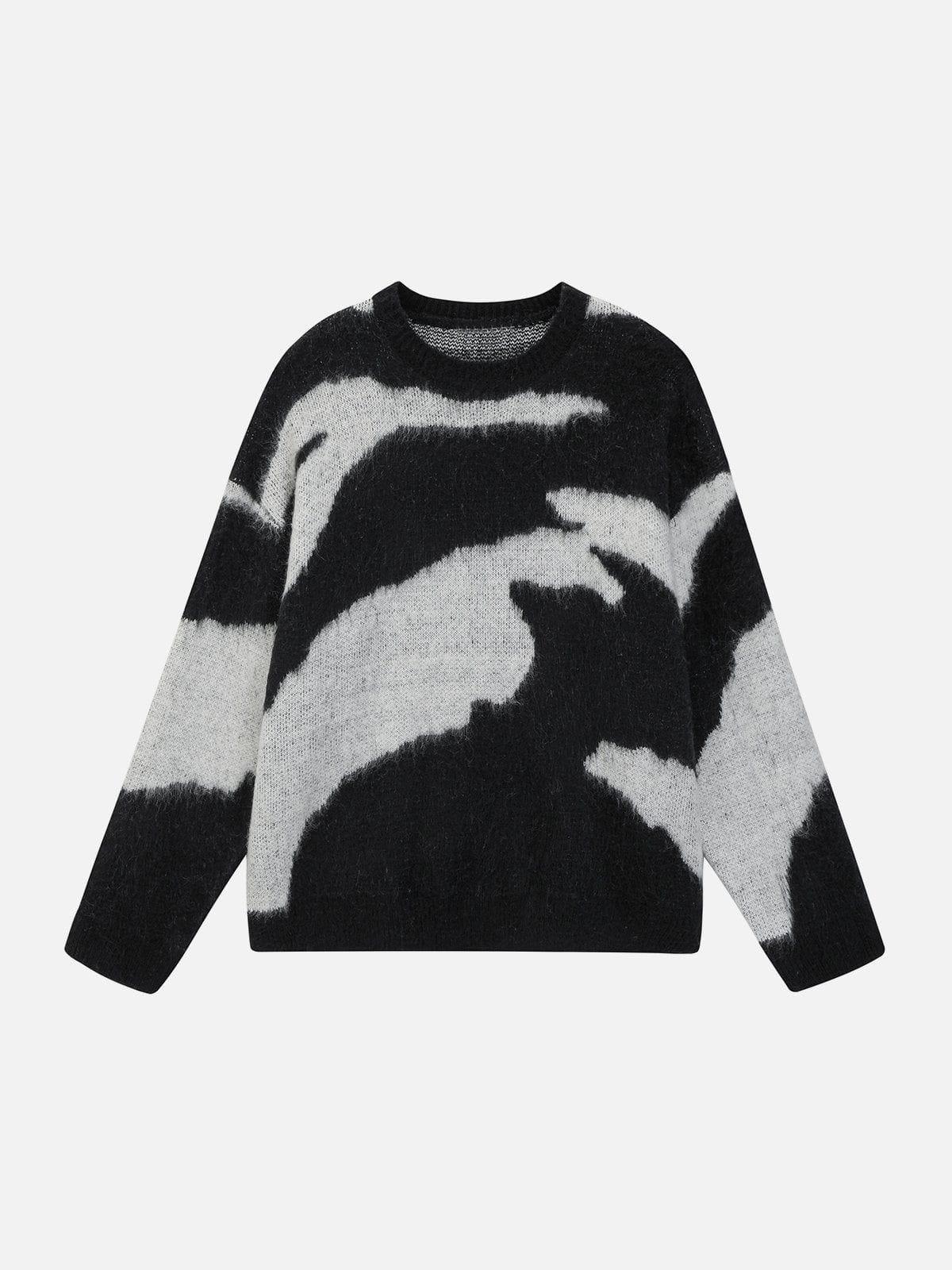 TALISHKO Irregular Contrasting Color Sweater