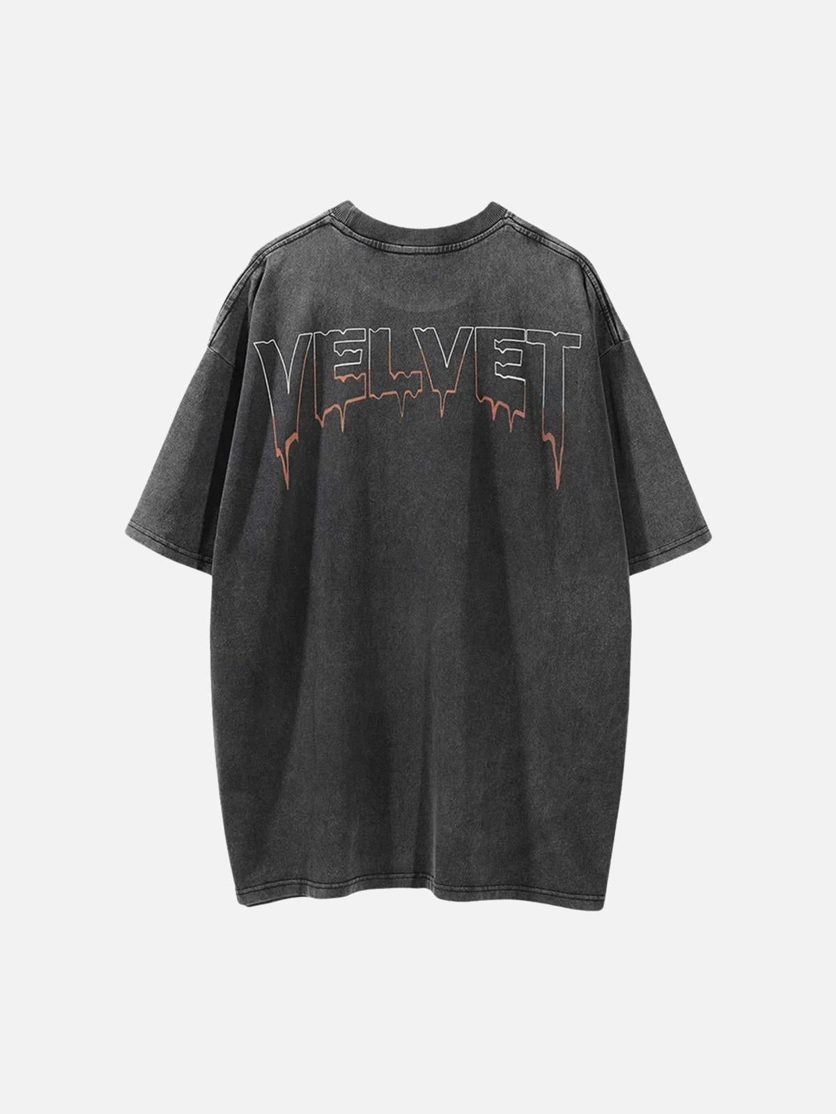 TALISHKO Character Printed Washed & Aged T-Shirt