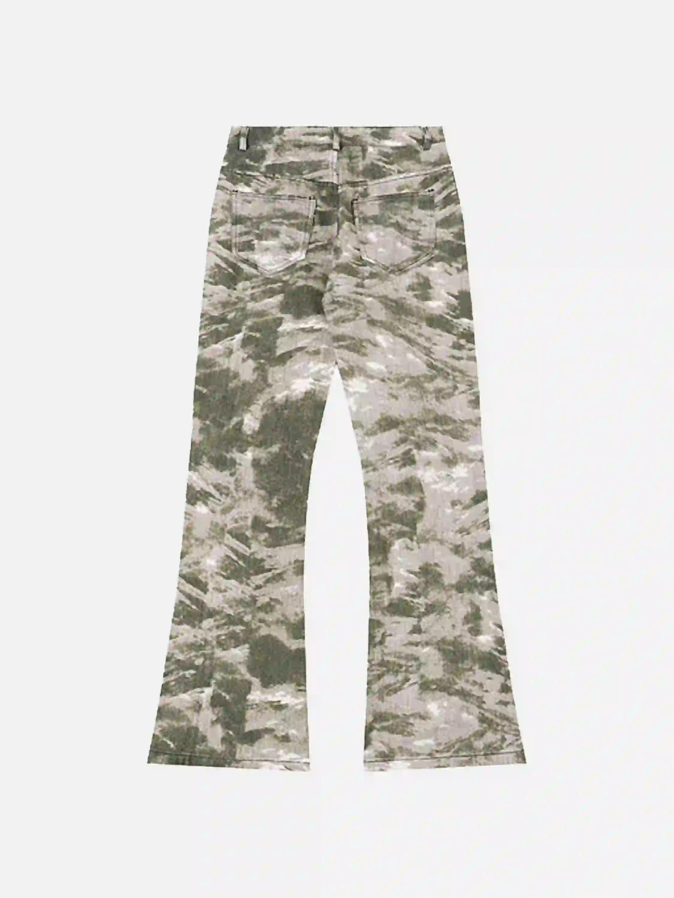 TALISHKO American Retro Flared Camouflage Pants