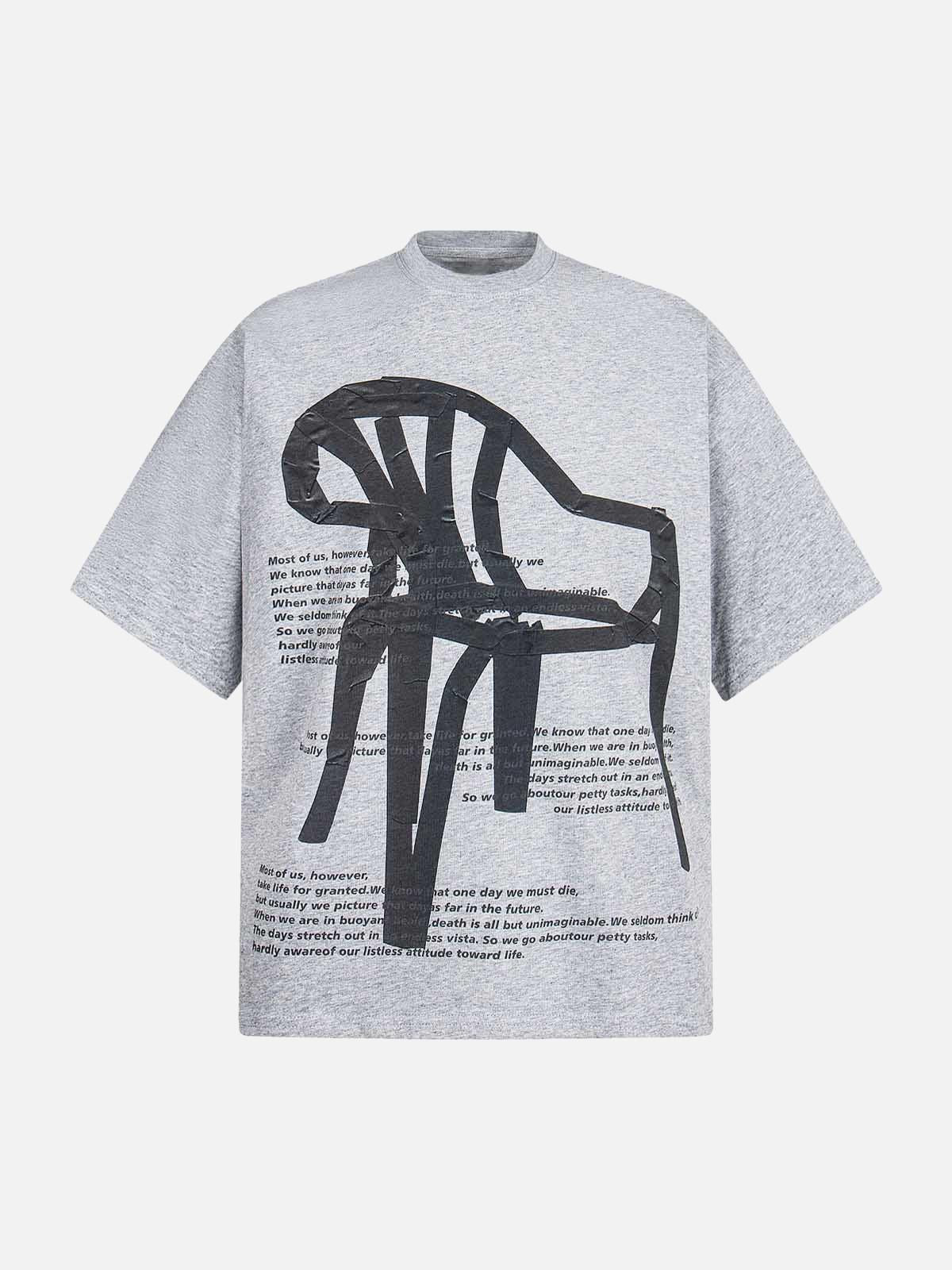 TALISHKO Retro Graffiti Chair Lettering T-Shirt
