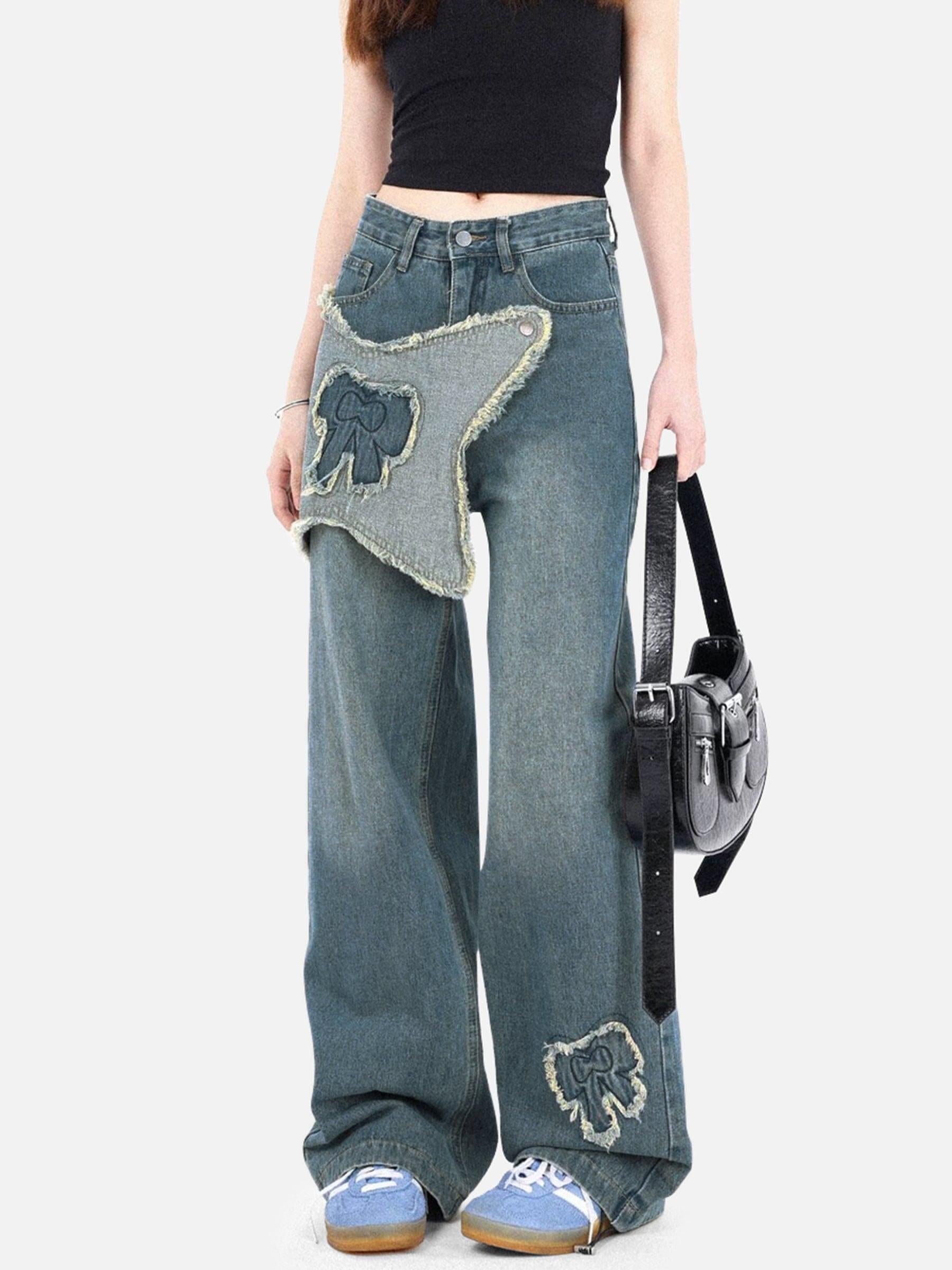 TALISHKO Fringe Bow Jeans