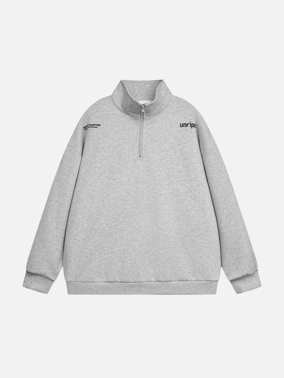 TALISHKO Letter Back Printed Stand Collar Sweatshirt