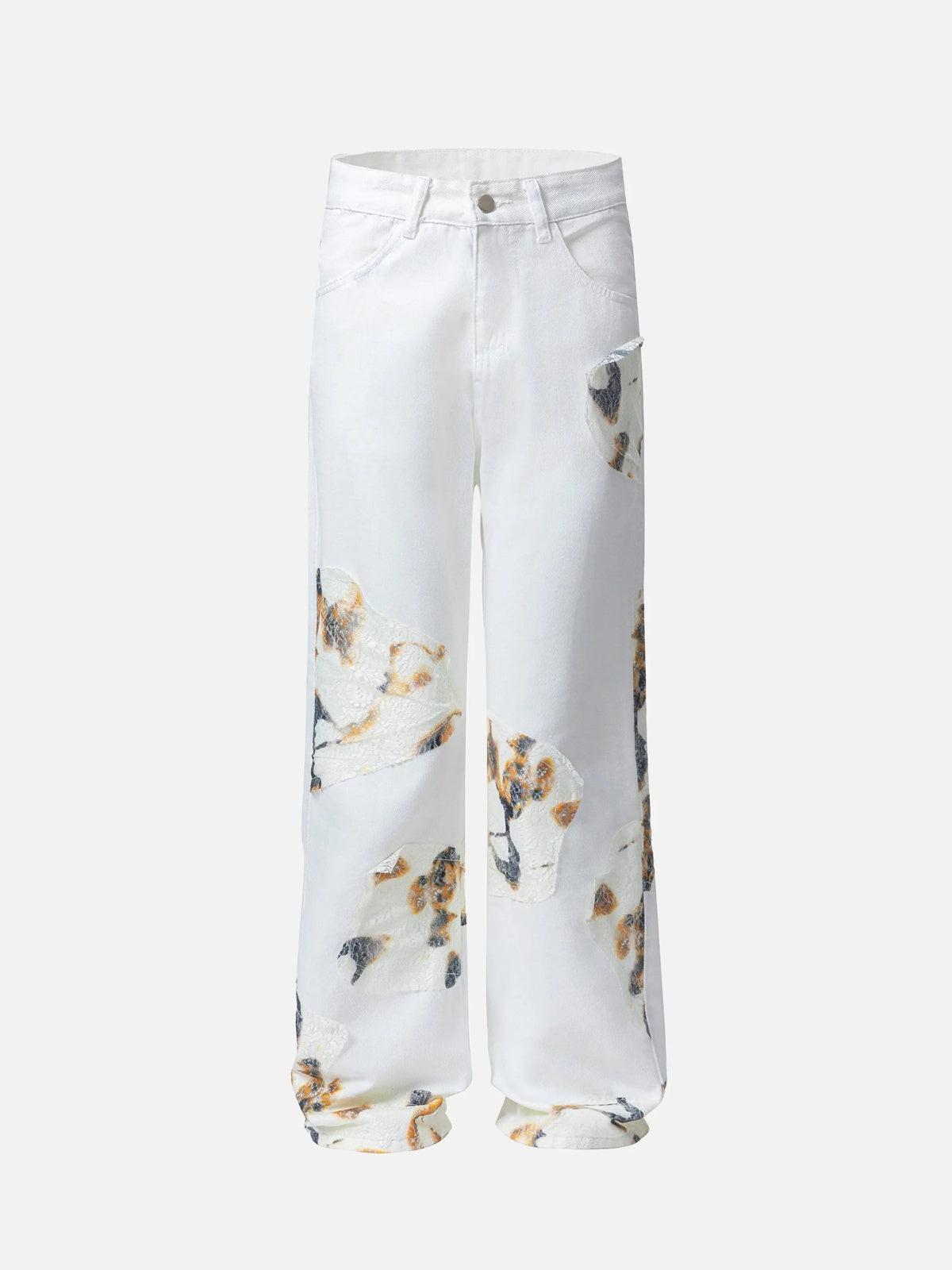 TALISHKO American Street Style Patch Jeans