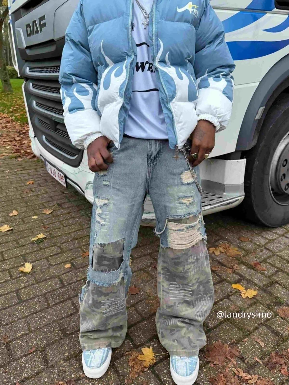 TALISHKO Hip Hop Street Heavy Duty Ripped Jeans