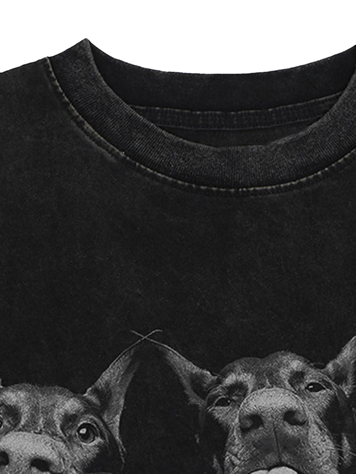 TALISHKO Doberman Print Washed Vintage T-Shirt
