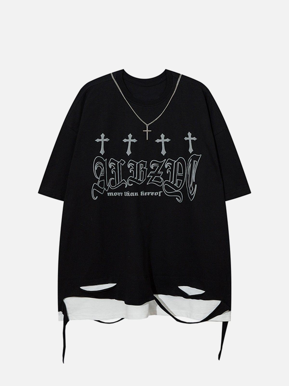 TALISHKO Broken Hole Fake Two Pieces Tee
