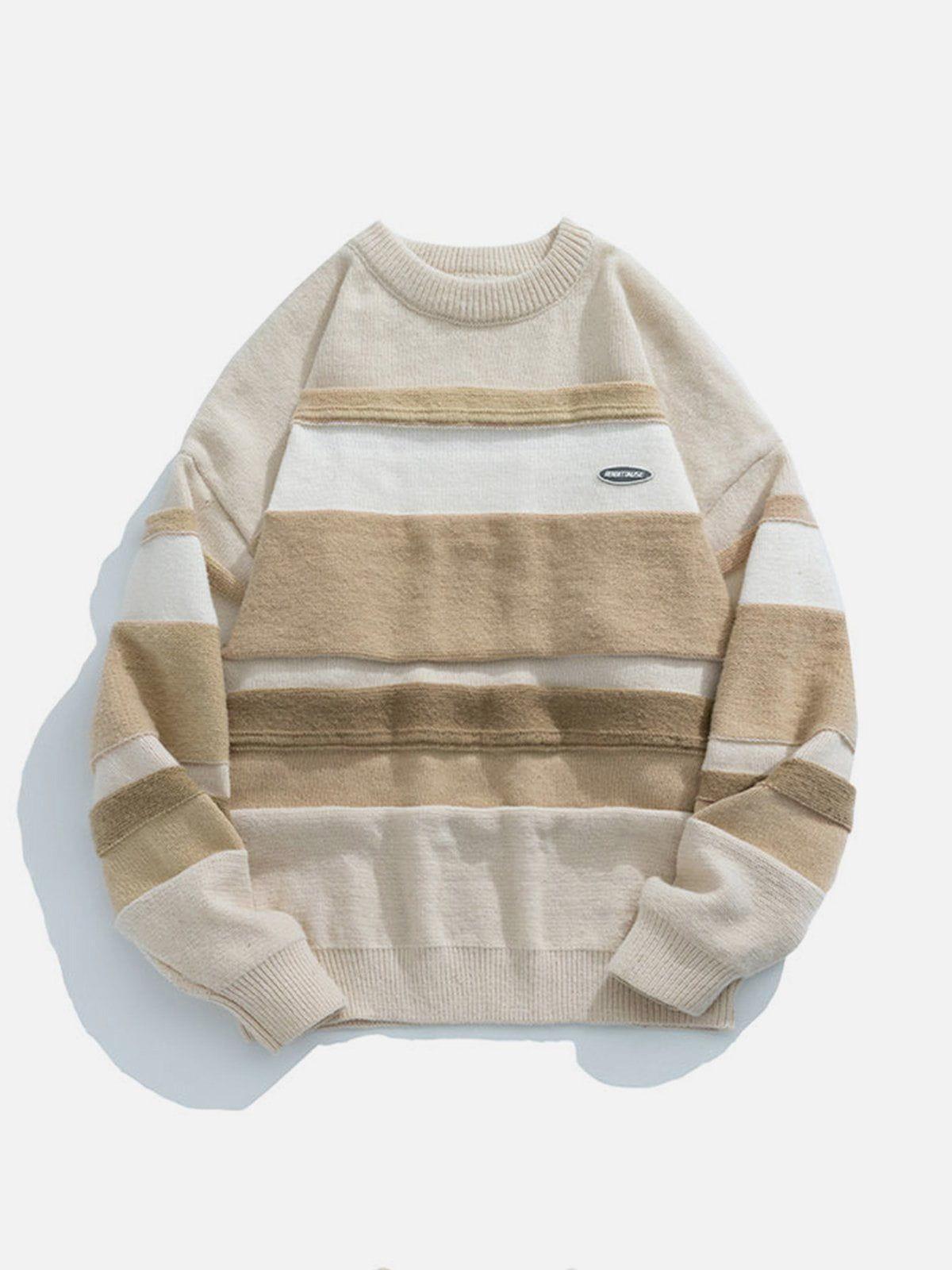 TALISHKO Stripes Splicing Sweater