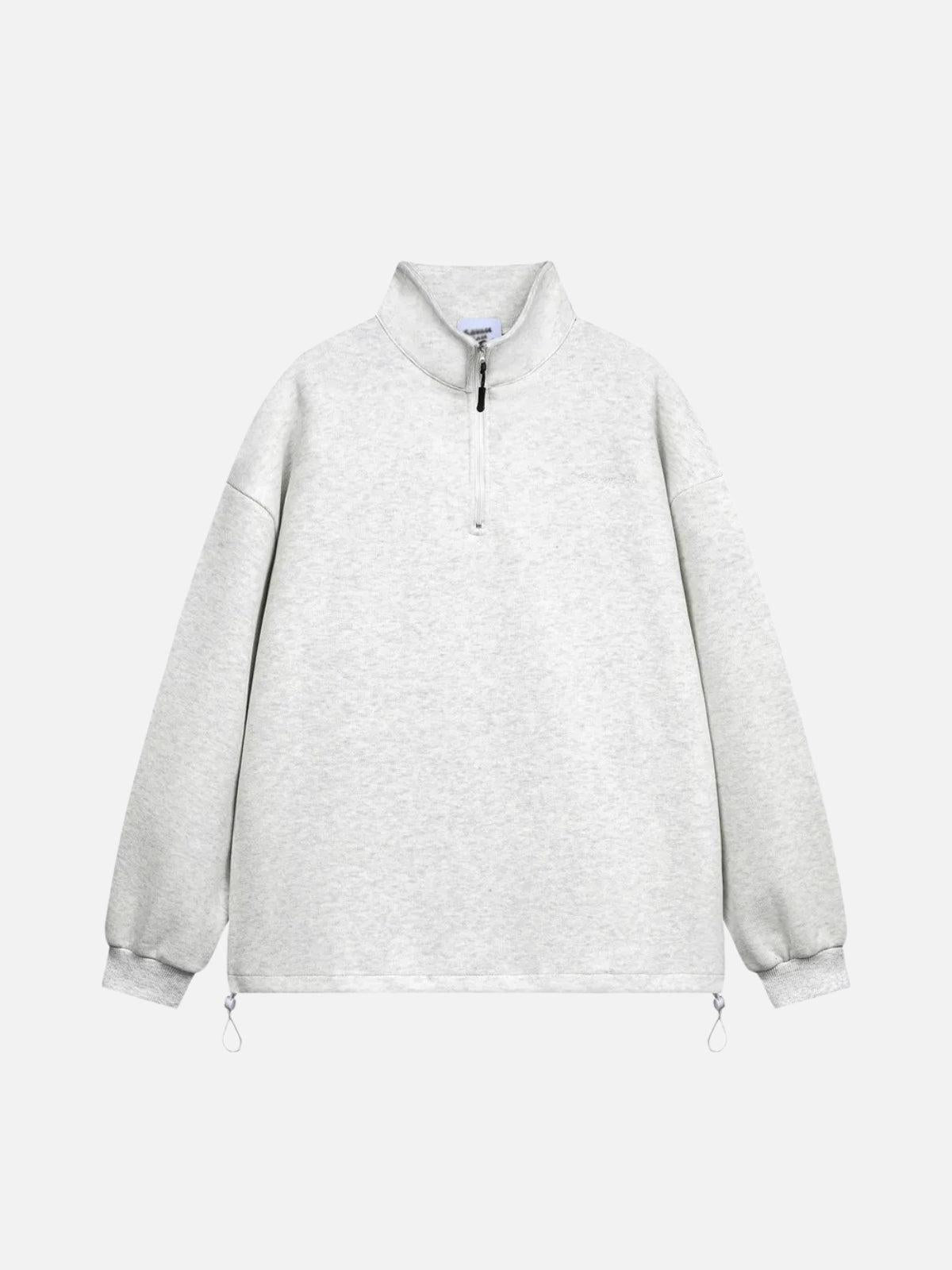 TALISHKO Drawstring Hem Stand Collar Sweatshirt