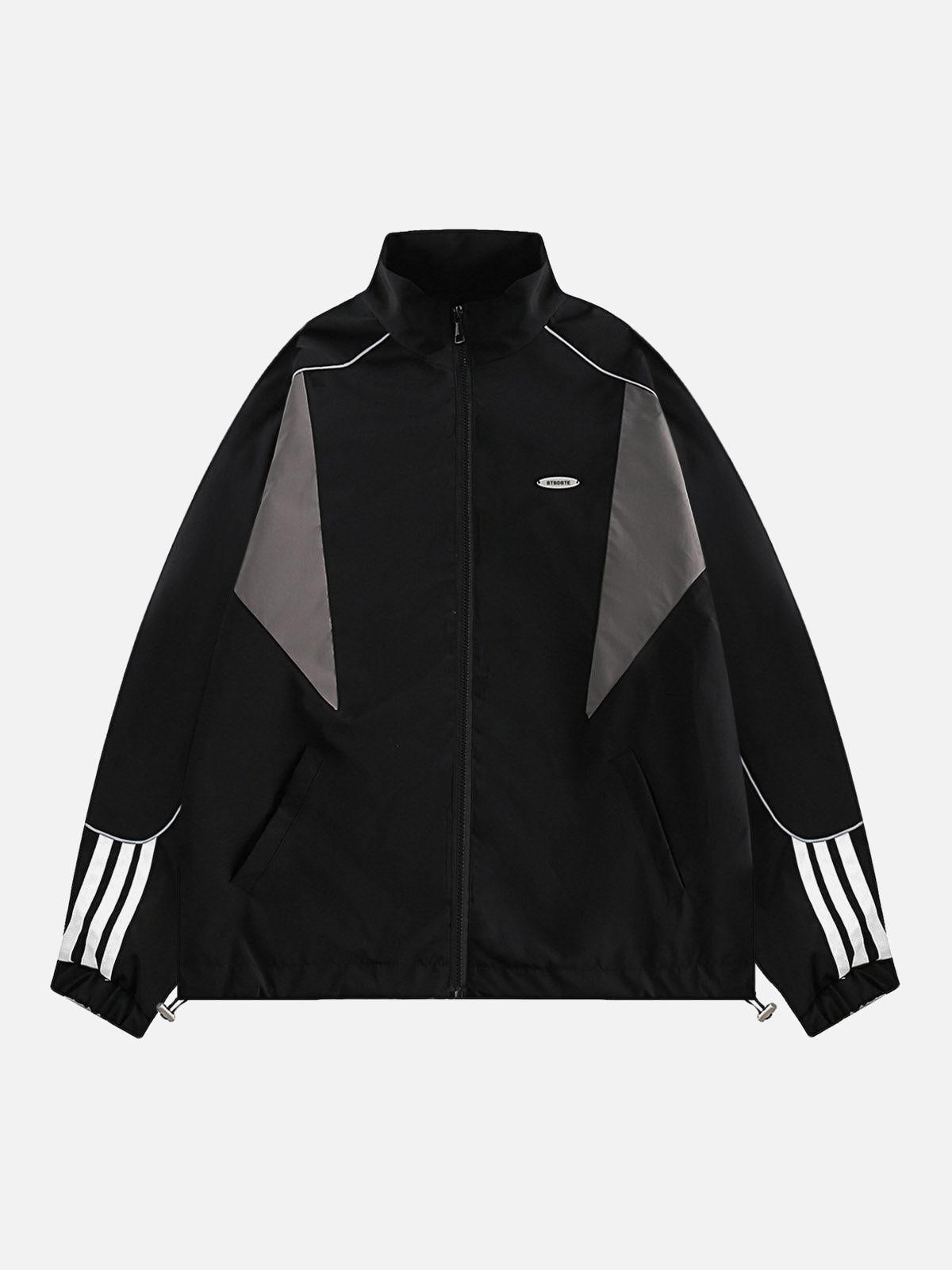 TALISHKO Contrast color patchwork Track Jacket