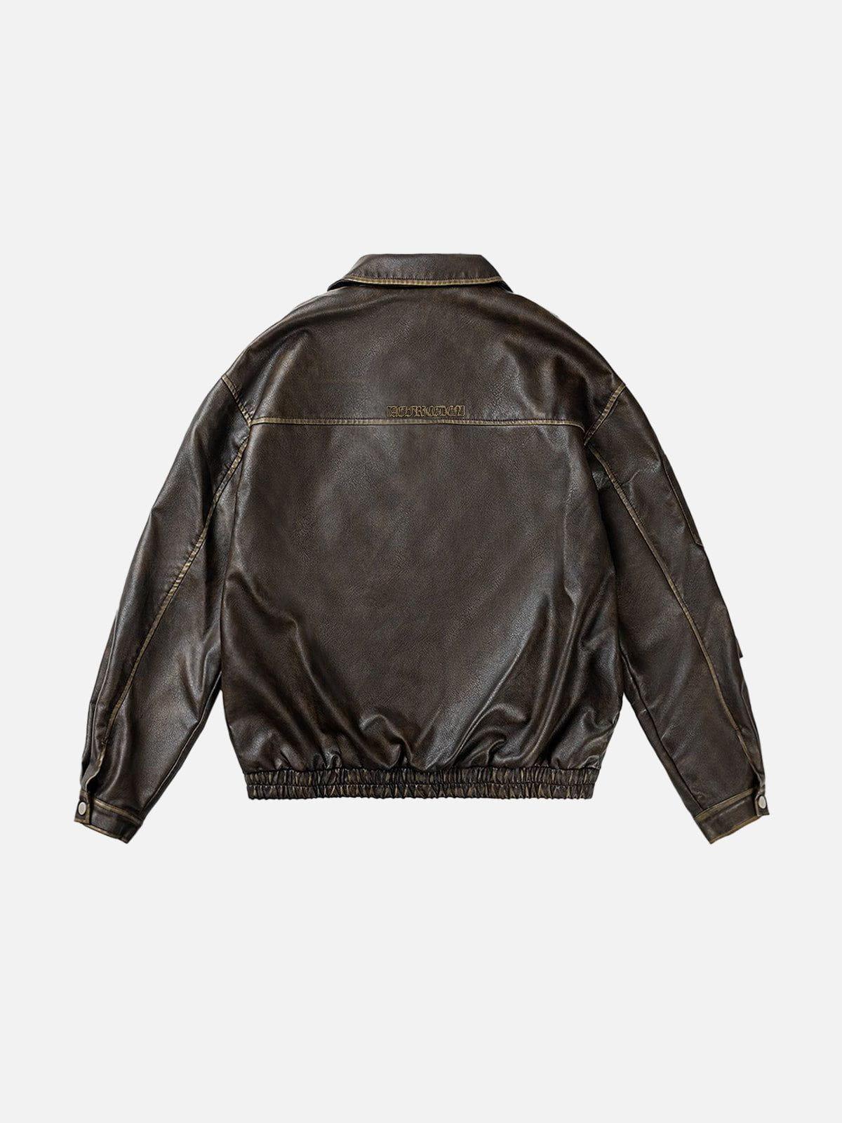 TALISHKO Multi Pocket Faux Leather Cropped Jacket