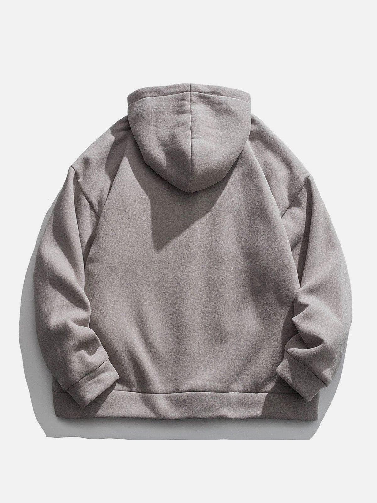 TALISHKO Solid Color Multi-Pocket Hooded Winter Coat