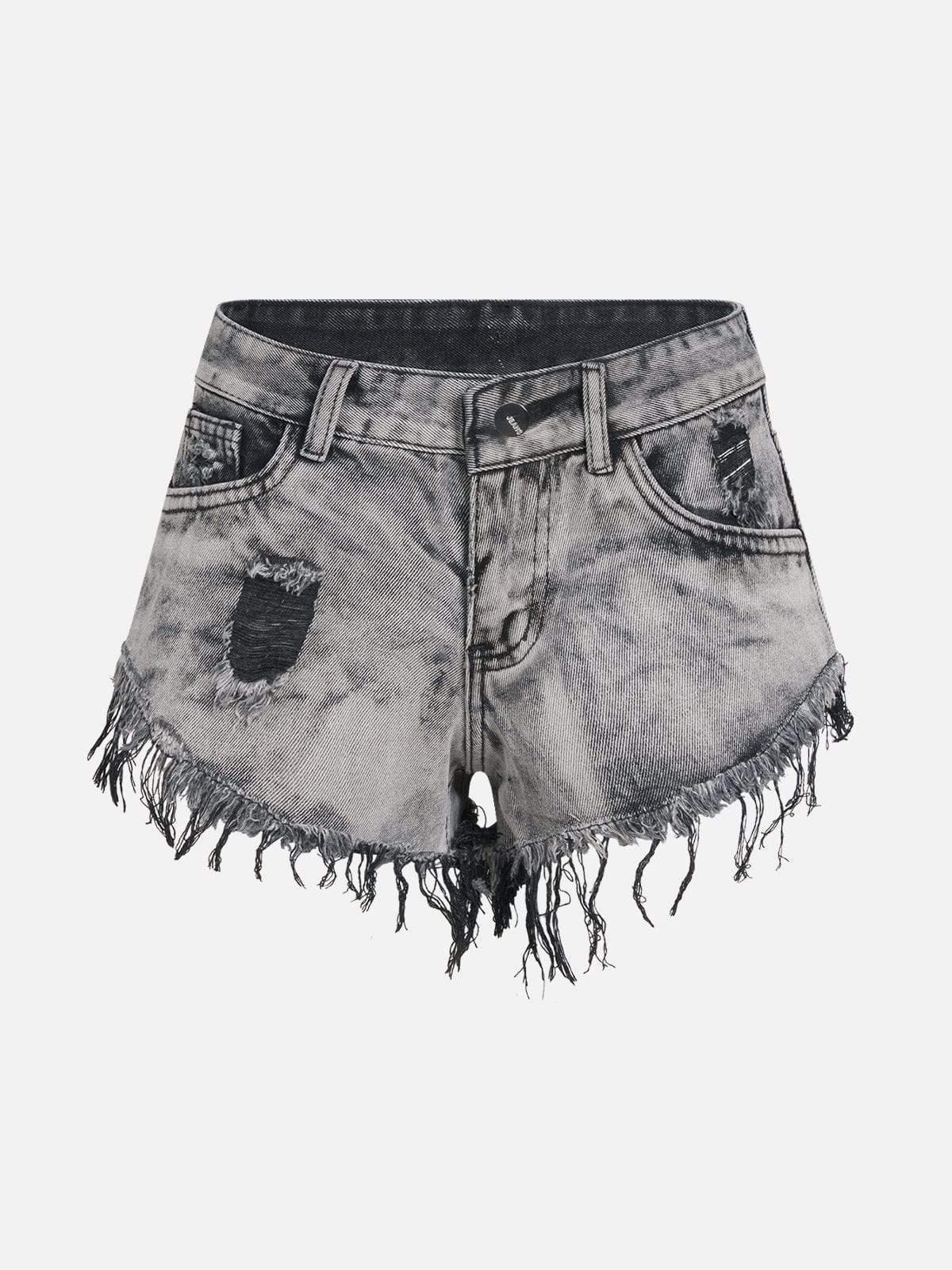 TALISHKO Fringe Washed Shorts
