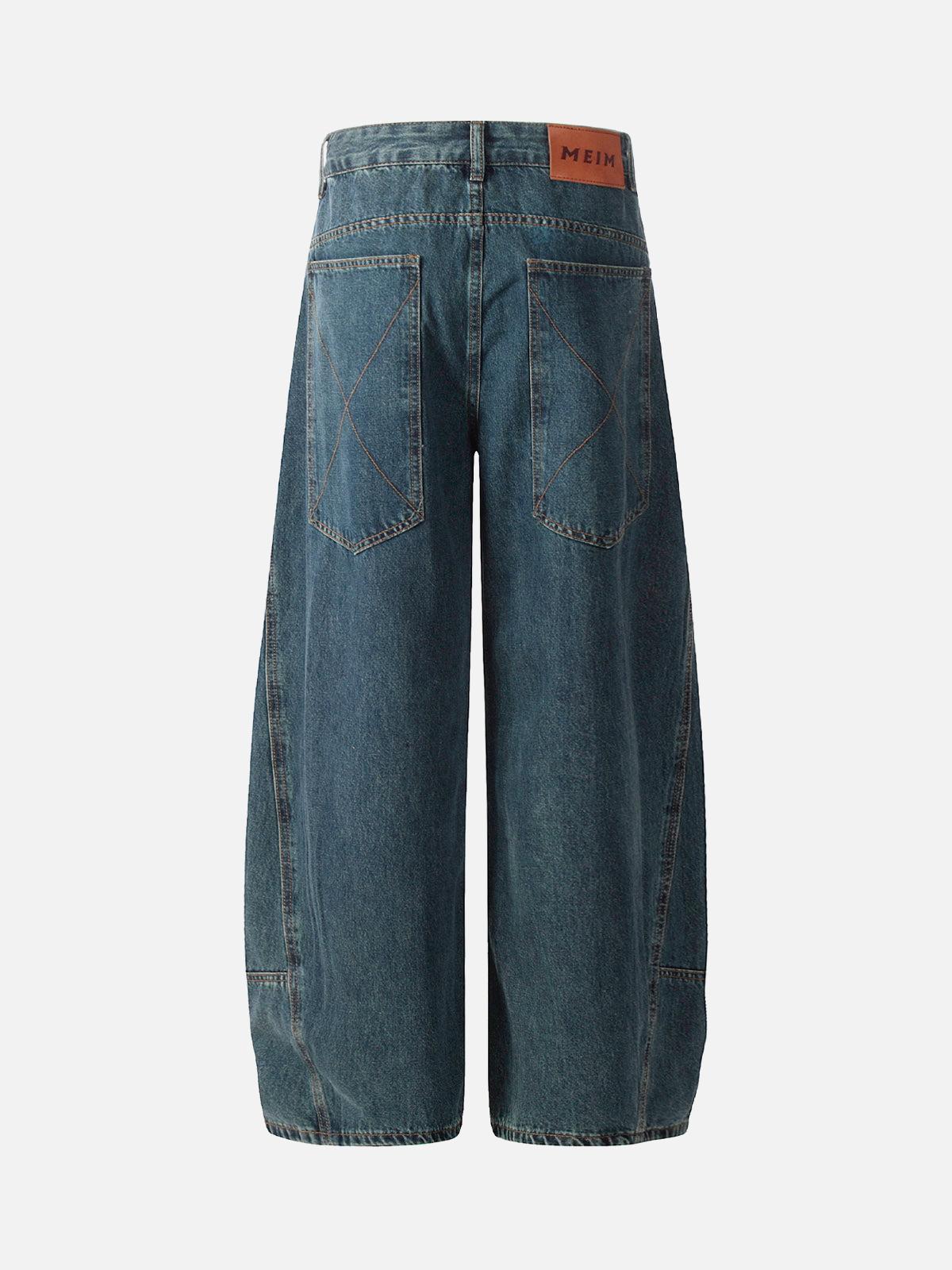 TALISHKO Washed Deconstructed Split Scimitar Baggy Barrel Jeans