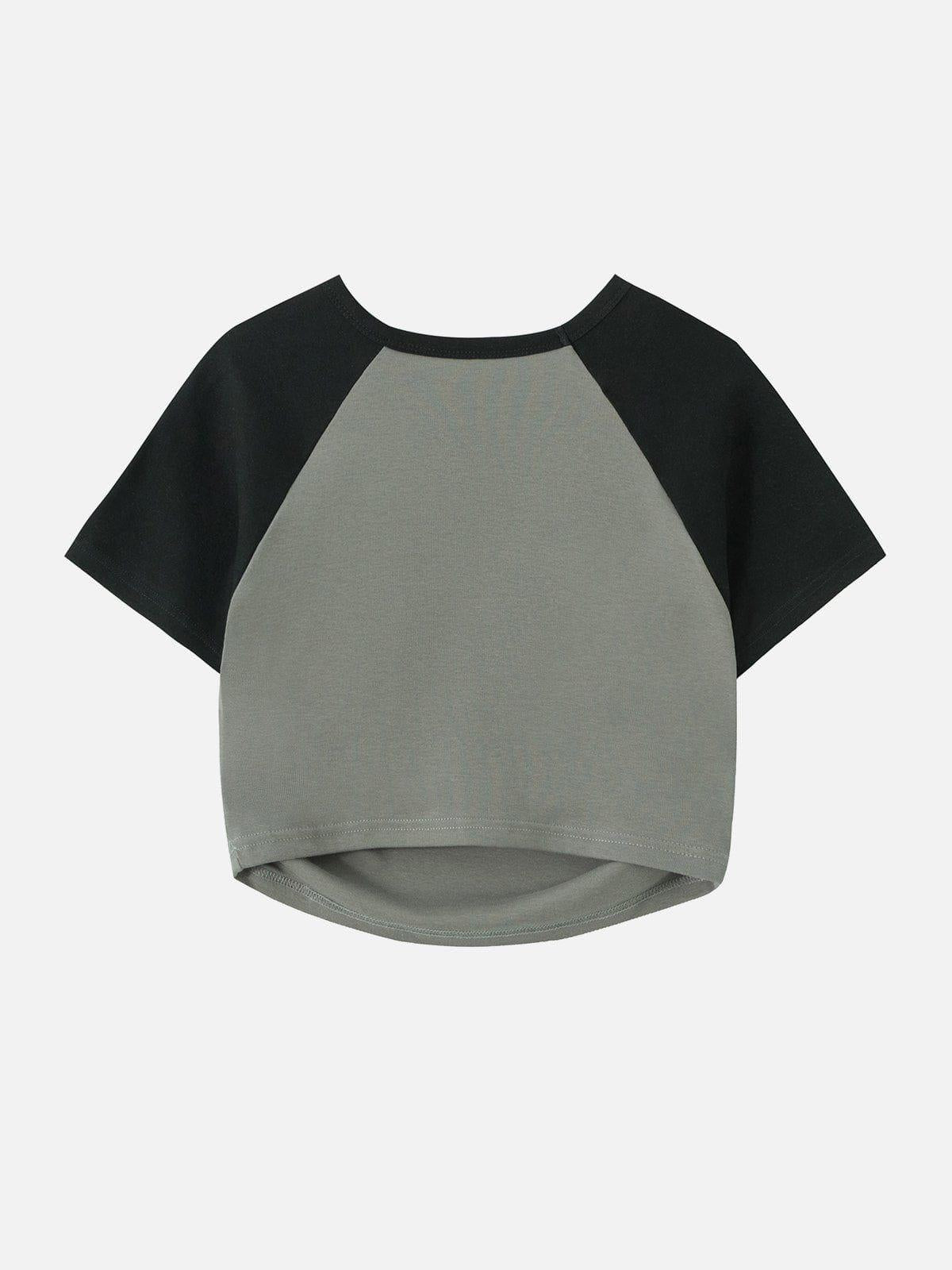 TALISHKO Hollow Embroidery Pleating Tee