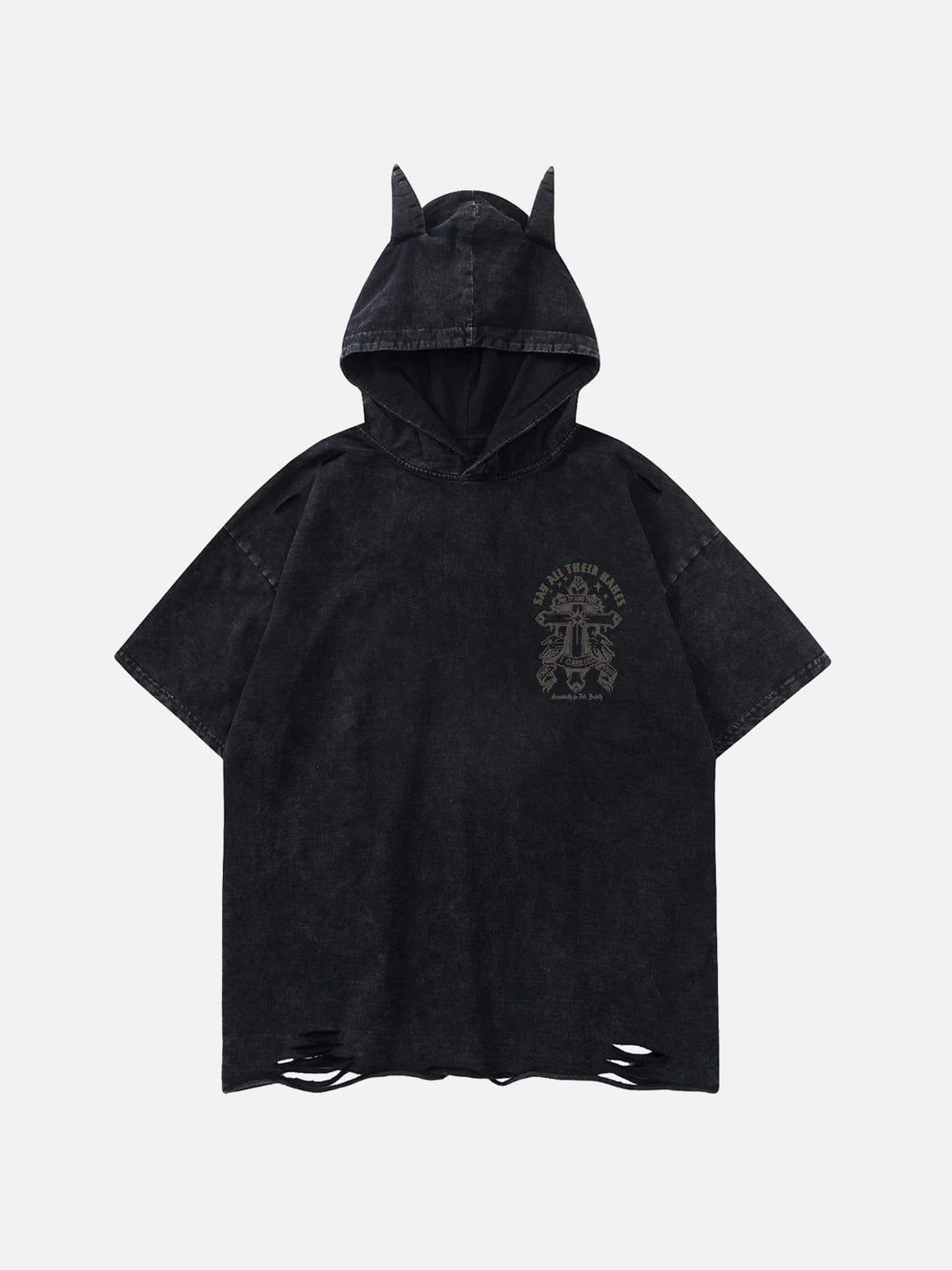 TALISHKO Crossprint Washed Hooded Tee