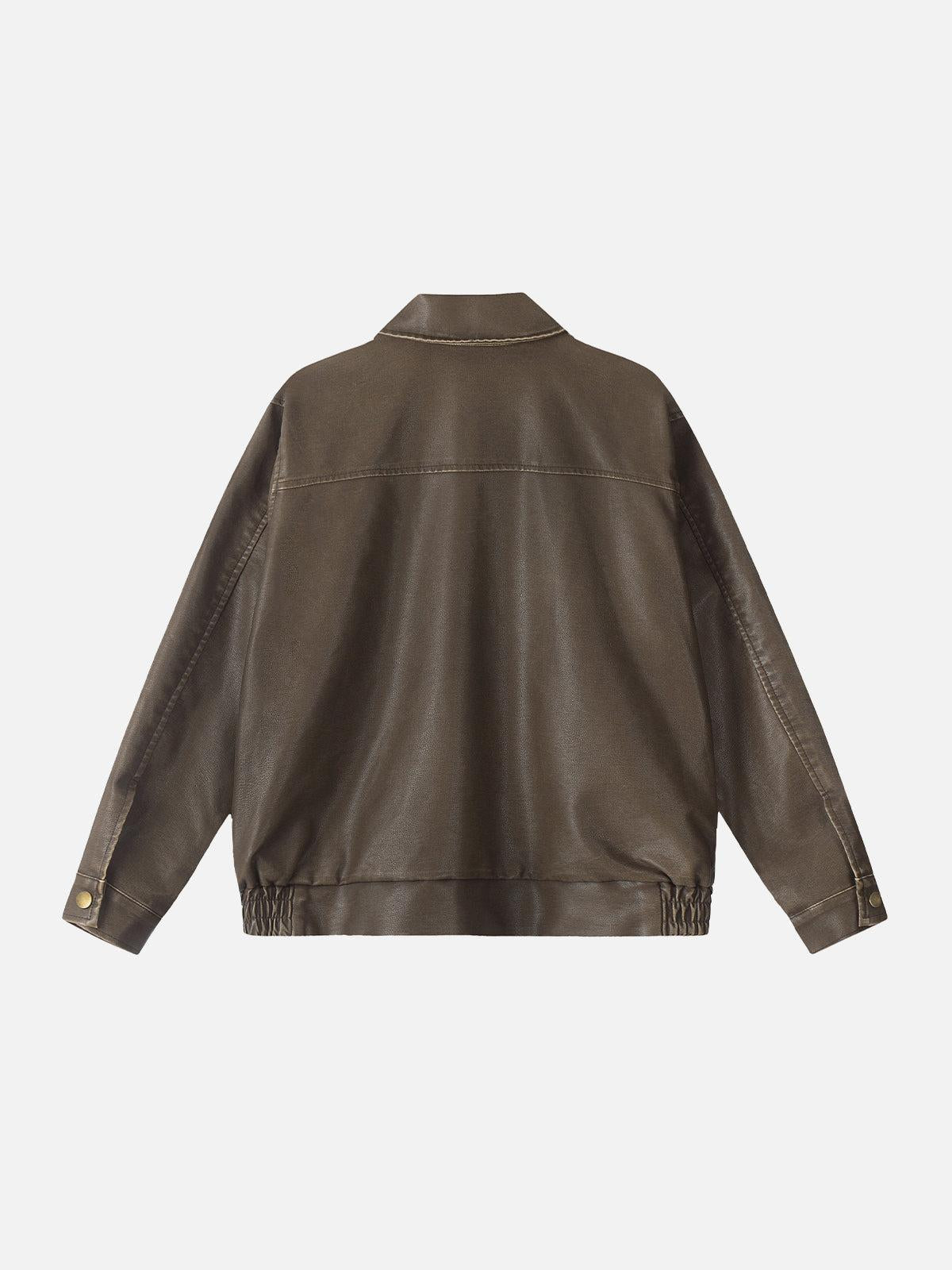 TALISHKO Basic Pocket Faux Leather Jacket