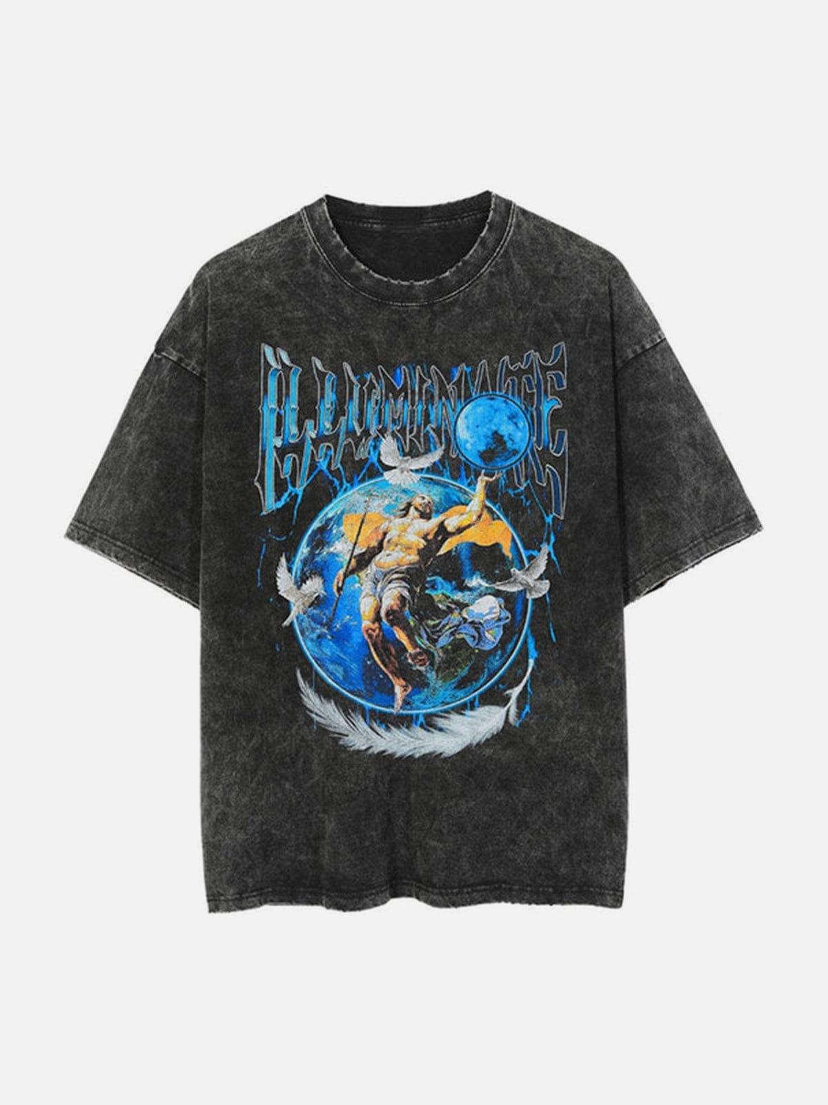 TALISHKO Vintage Brave Earth Cotton Washed Graphic Tee