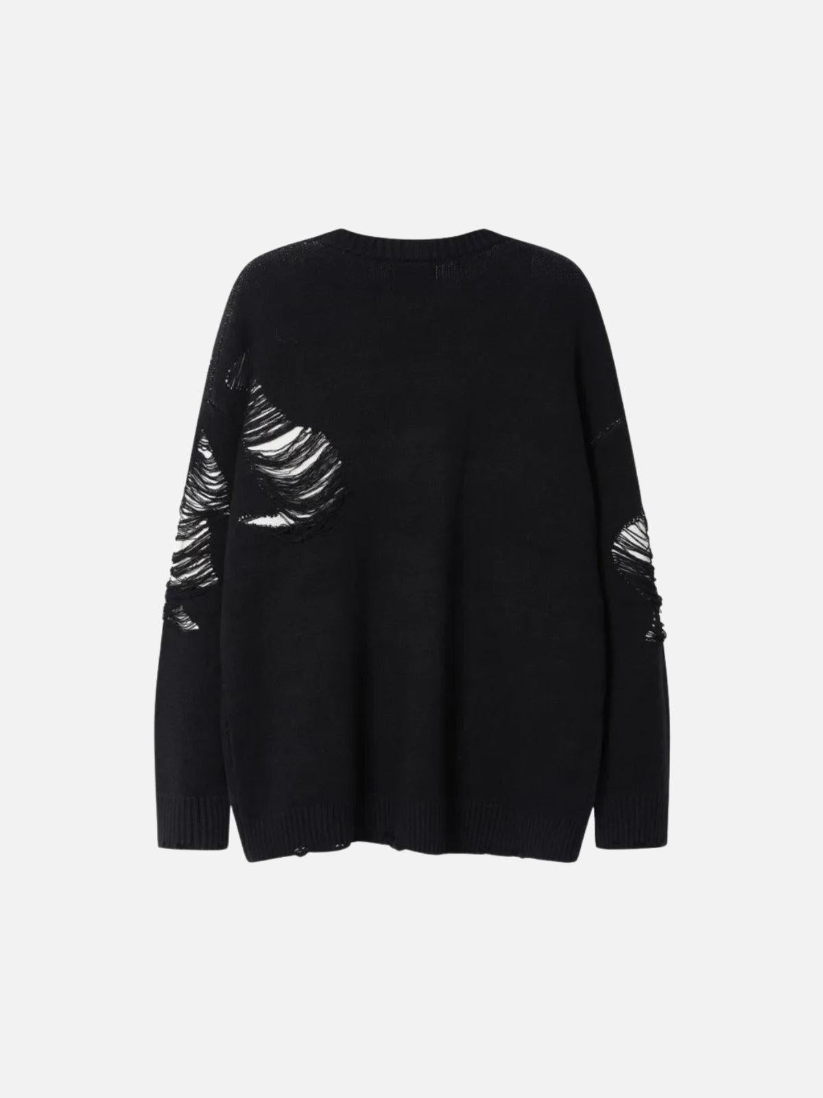 TALISHKO Ripped Knit Sweater