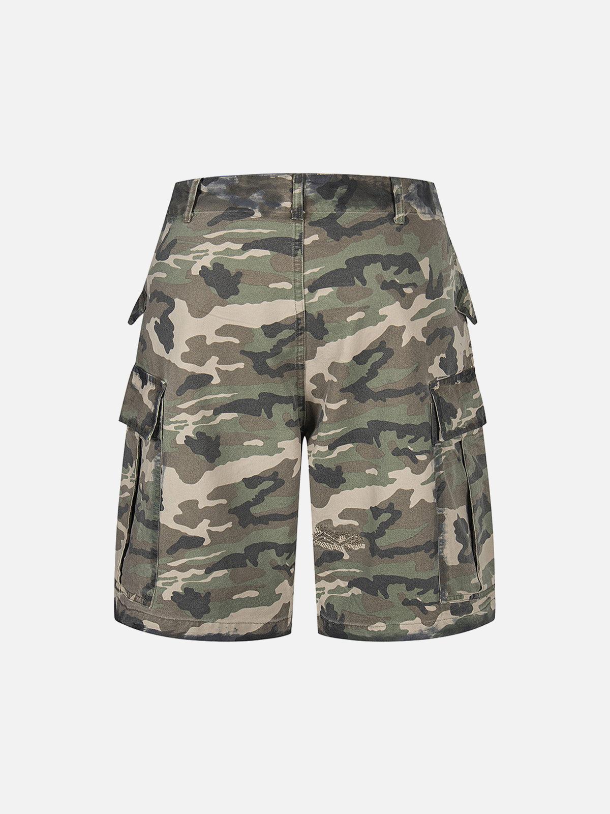 TALISHKO Camouflage Badge Cargo Shorts