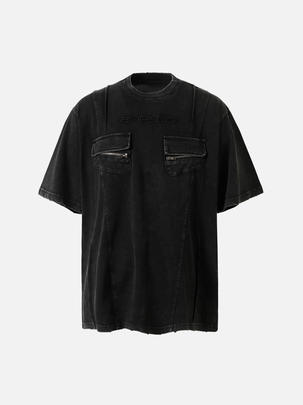 TALISHKO Vintage Washed Multi-Pocket T-Shirt