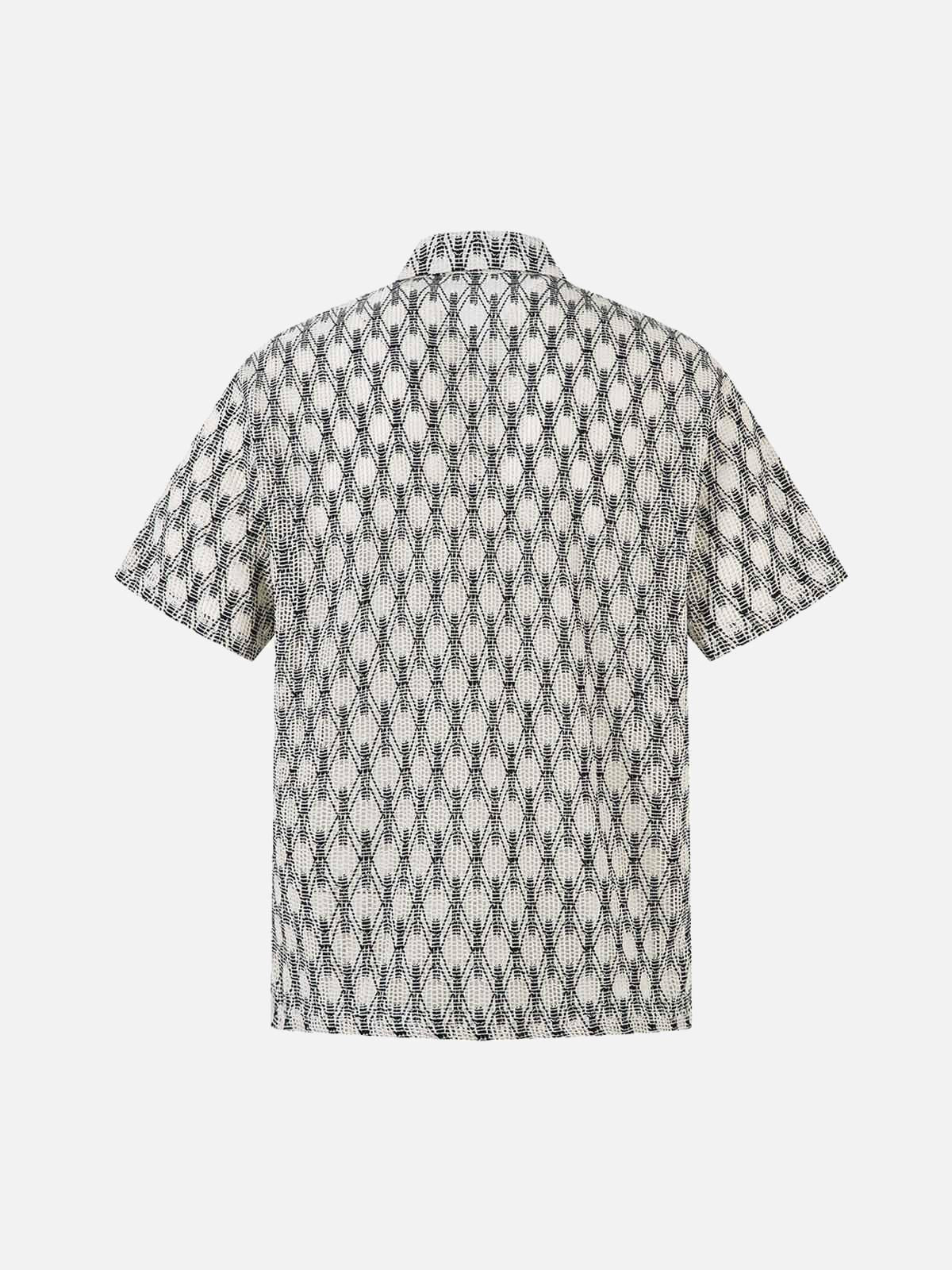 TALISHKO Crochet Hollow Button-Up Shirt