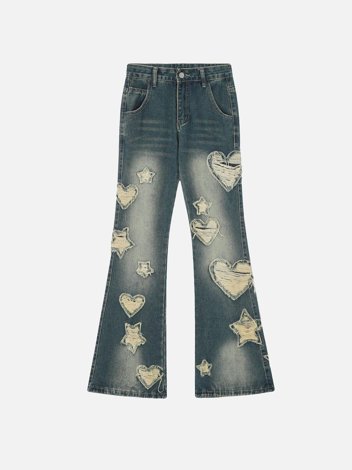 TALISHKO Distressed Star Heart Jeans