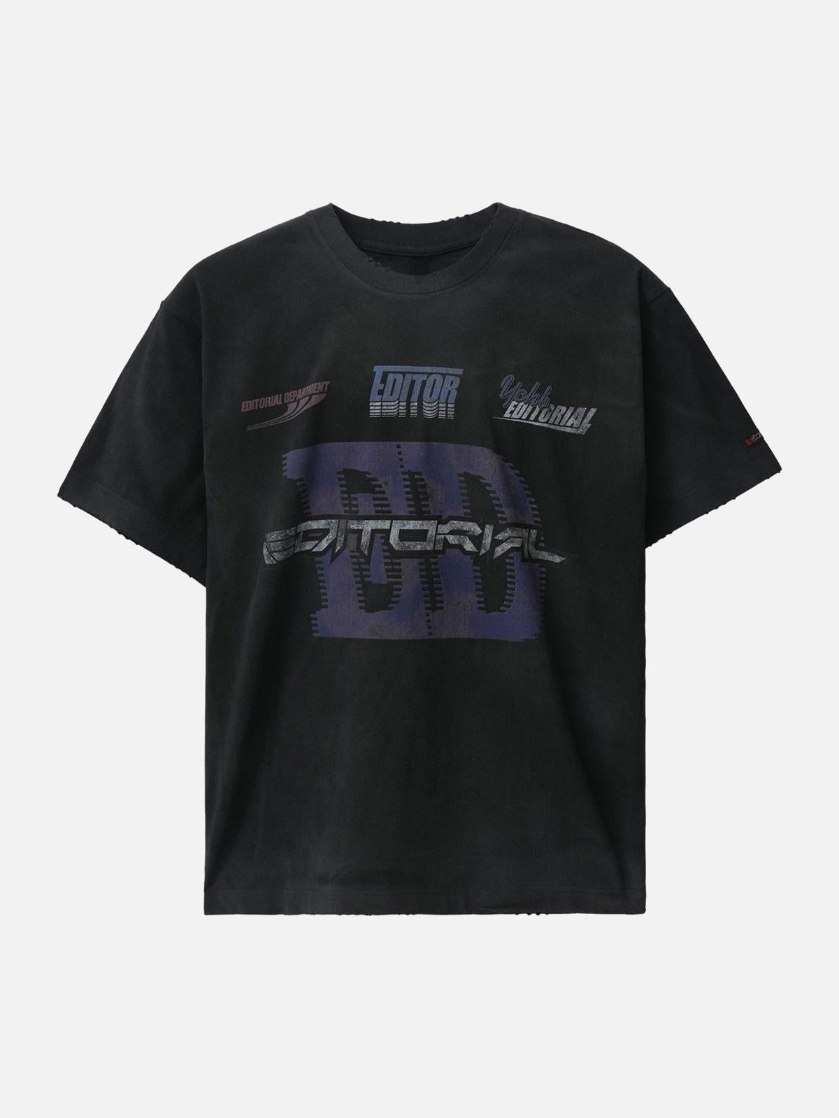 TALISHKO Dirty Wash Heavy Print Street Rap T-Shirt