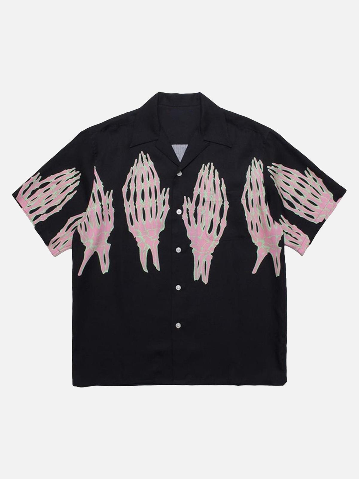TALISHKO Ghost Hand Ghost Claw Casual Print Shirt