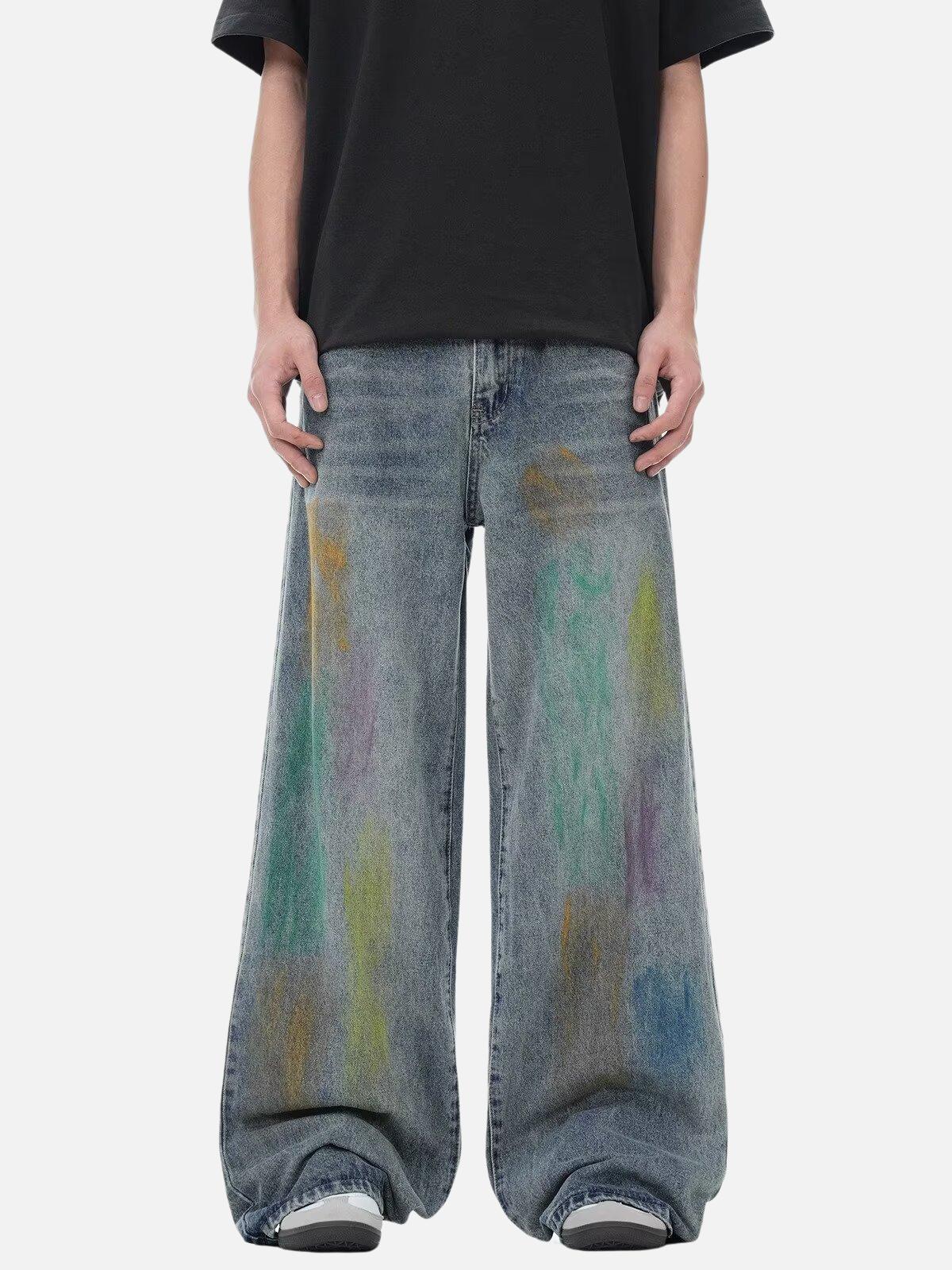 TALISHKO Colorful Graffiti Jeans