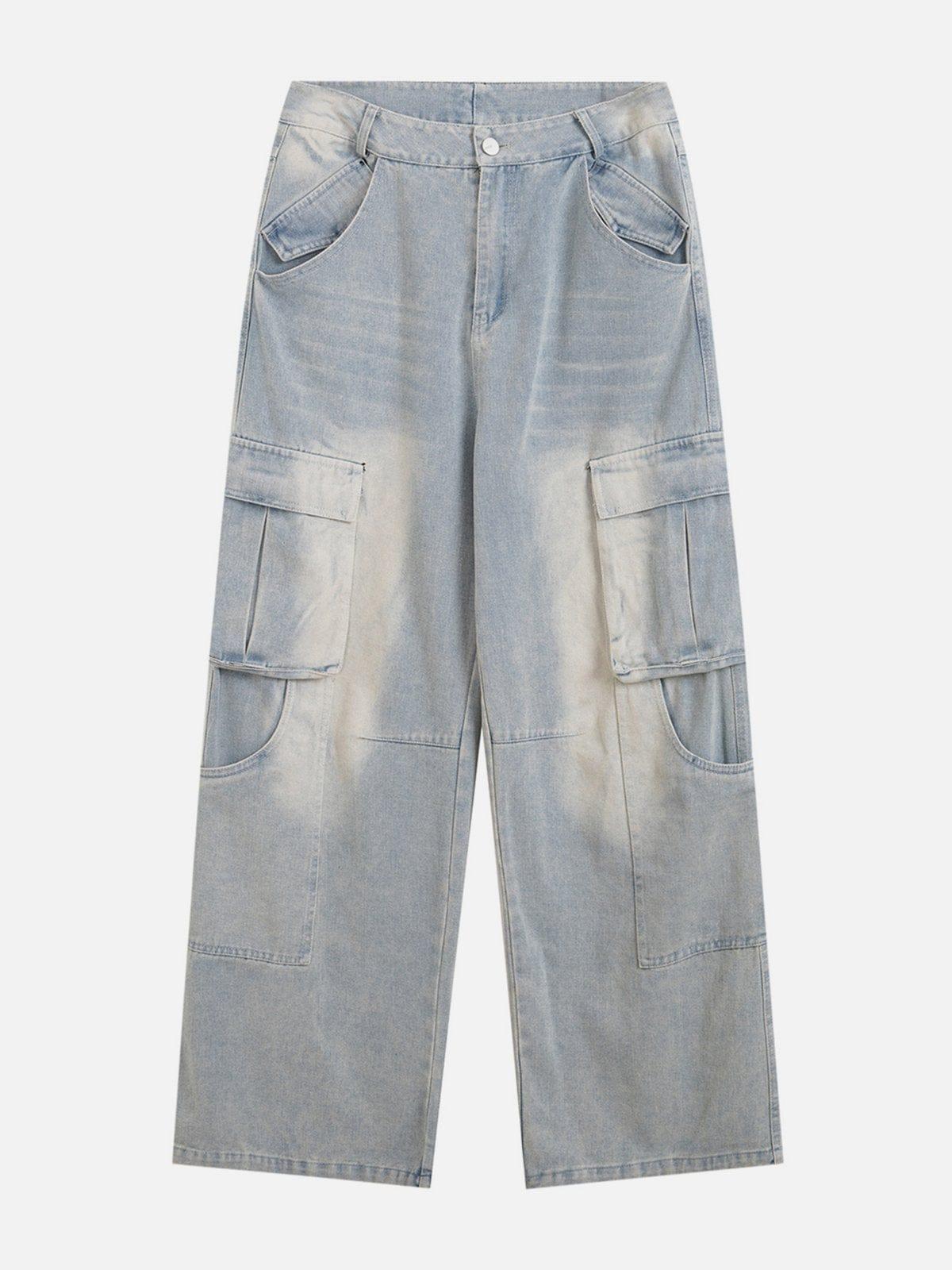TALISHKO Multi Pocket Washed Jeans
